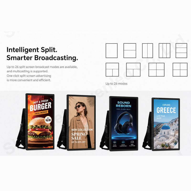 LCD 21.5 Inch Smart Display School Backpack with Full Color Advertising 1000cd Brightness Outdoor Use - 图片 4