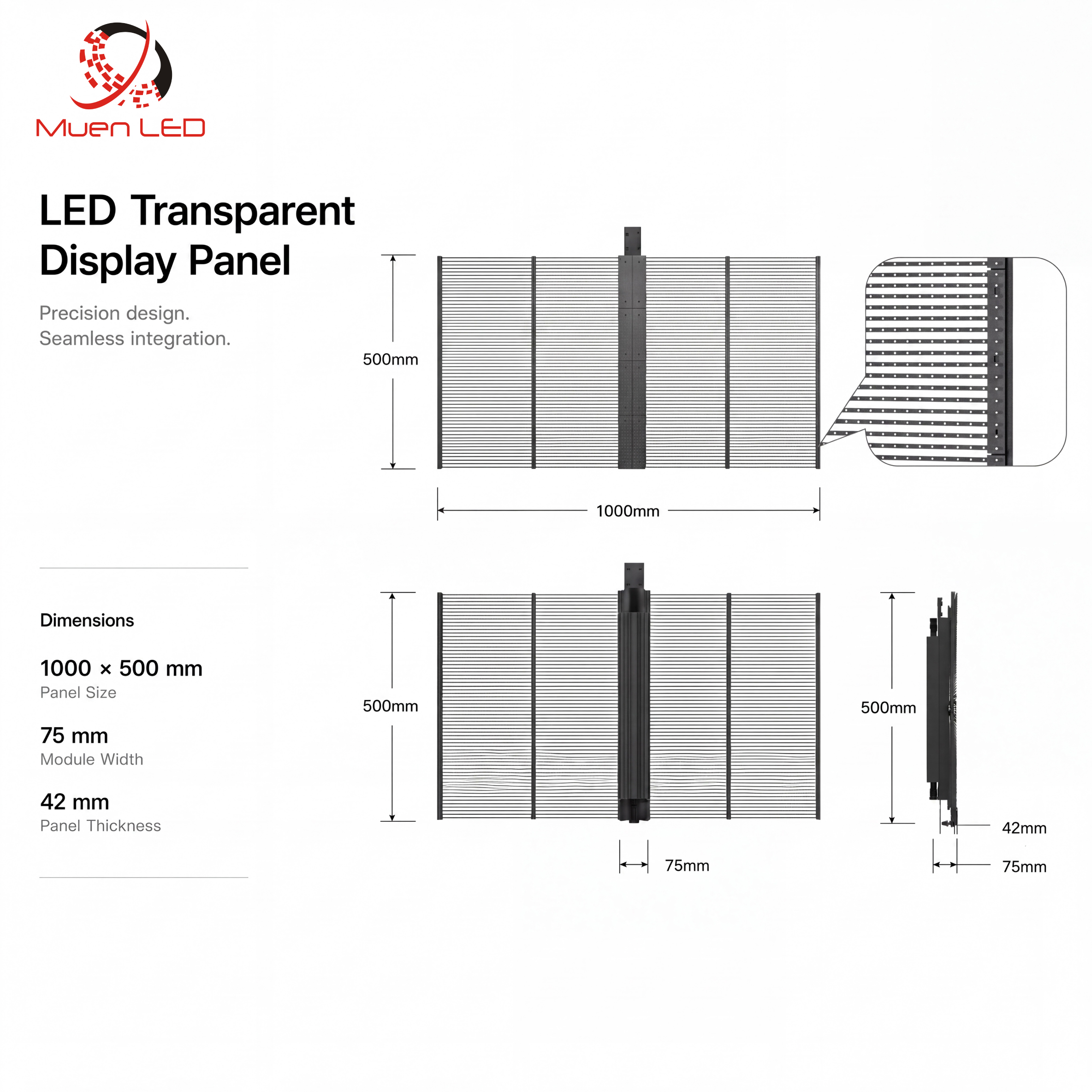AIT3.9-3.9-1000cd Indoor P3.9 Transparent Led Display LED High Transparency Screen Display - 图片 2