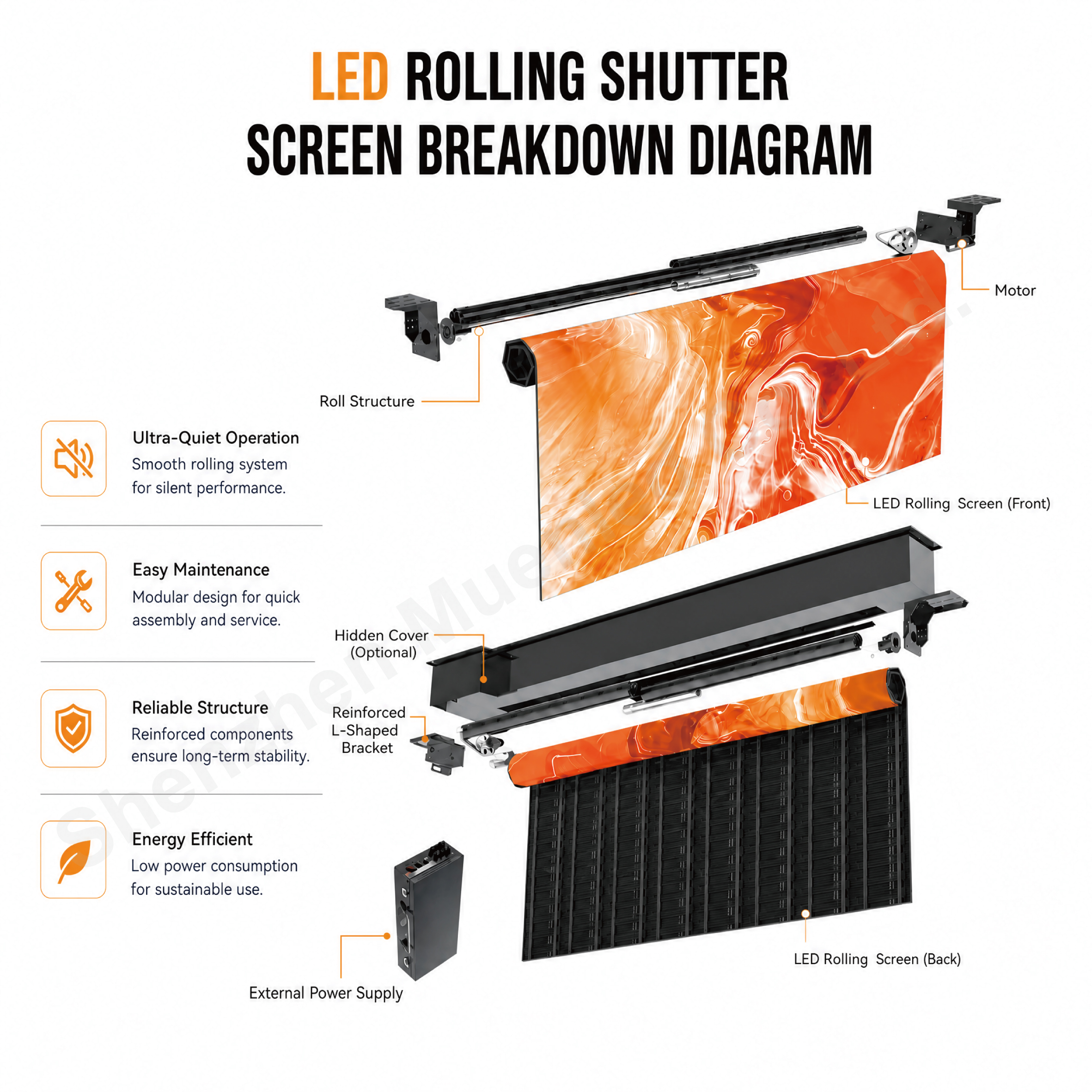 JL1.56 Flexible Foldable Roll up Led Video Display Screen Indoor Rolling Down Advertising Pantalla Led Screen Display - 图片 2