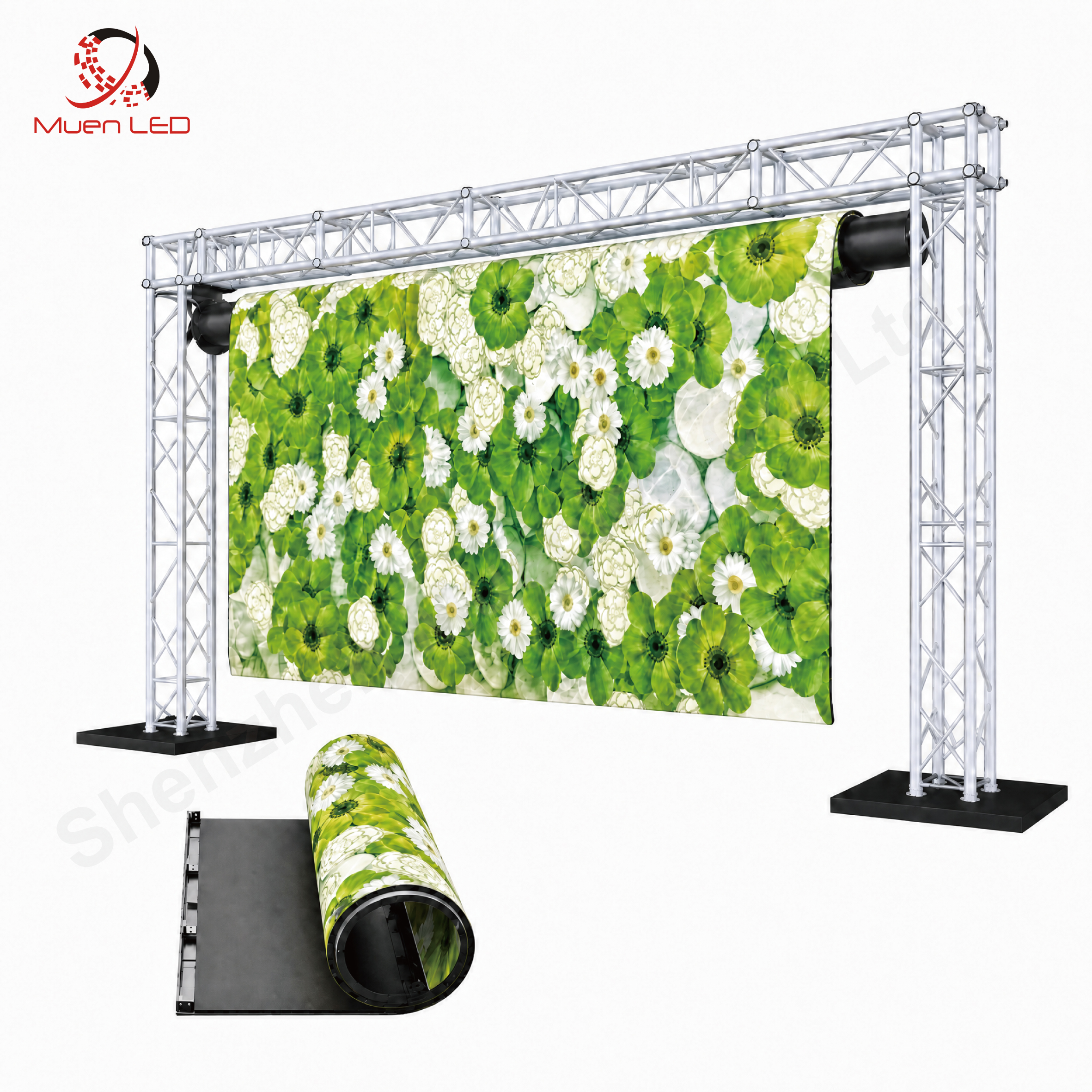 JL1.56 Flexible Foldable Roll up Led Video Display Screen Indoor Rolling Down Advertising Pantalla Led Screen Display