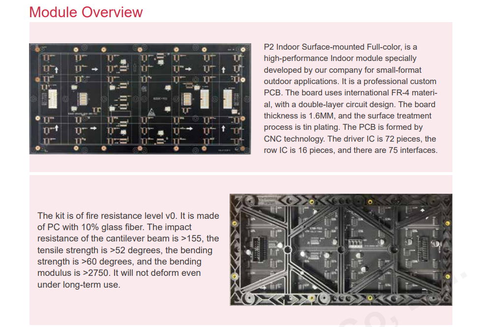 P2 Led Display Module 256x128mm Indoor Led Modules High Definition Digital Signage and Displays - 图片 2