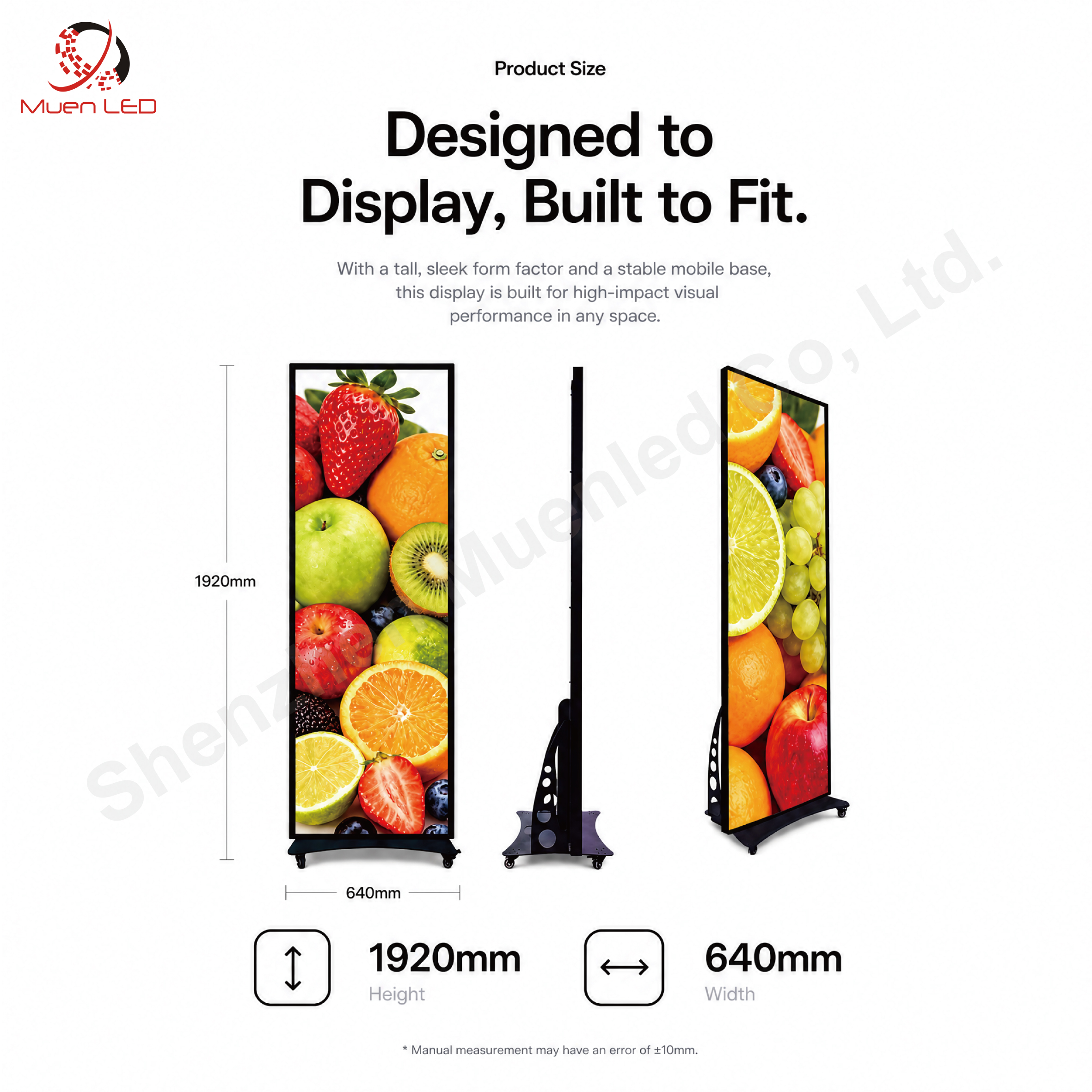 AHB1.86 Indoor Advertising Equipment P1.86 Led Display 3840HZ Floor Standing Display - 图片 2