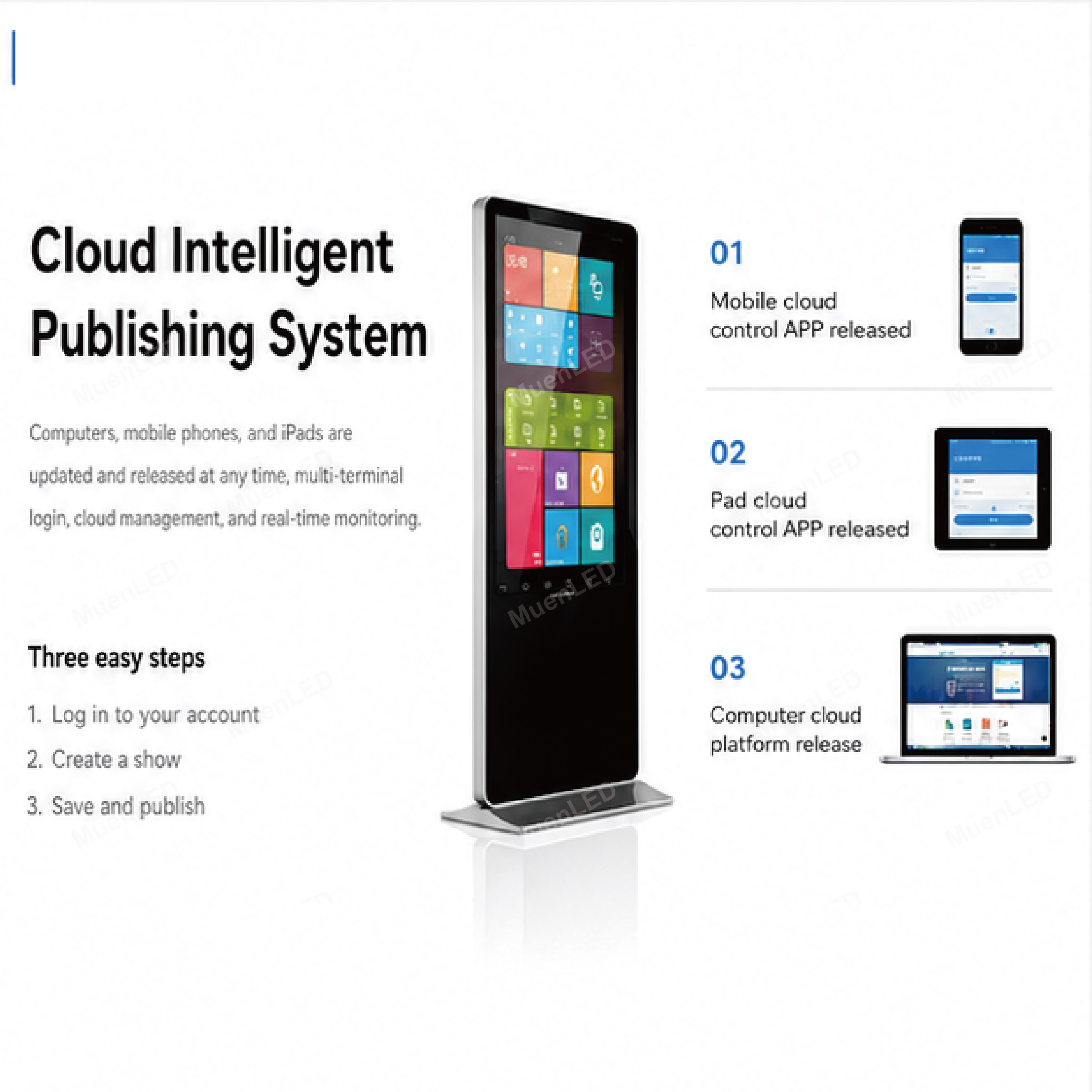 55inch LCD Advertising Machine Indoor Floor Standing LCD Digital Signage with Touch Screen - 图片 3