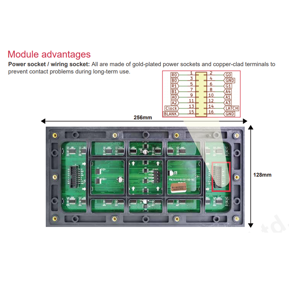 P8 Outdoor Led Display Module 256x128mm LED Digital Screen SMD LED Module Outdoor Advertising LED Displays - 图片 2