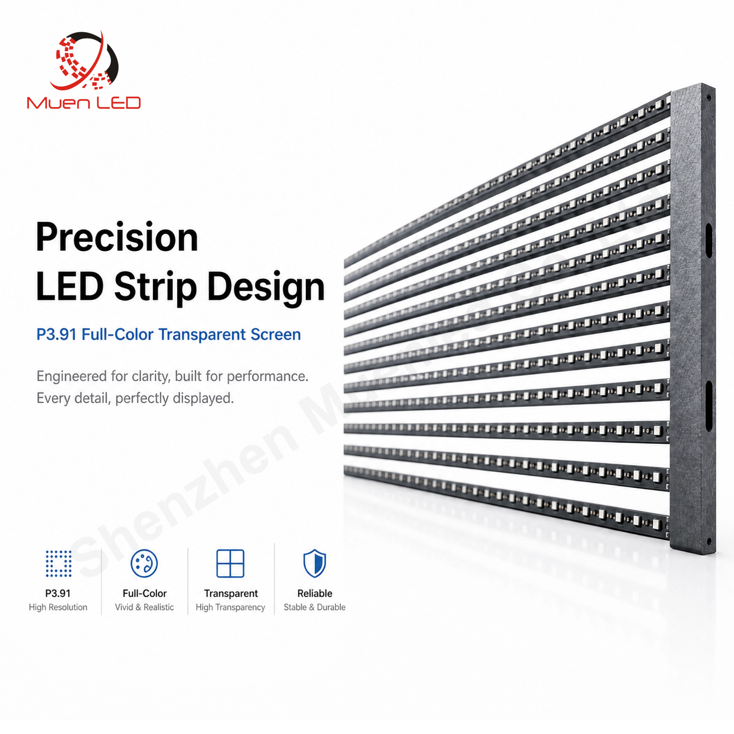 AIT3.9-3.9-1000cd Indoor P3.9 Transparent Led Display LED High Transparency Screen Display - 图片 4