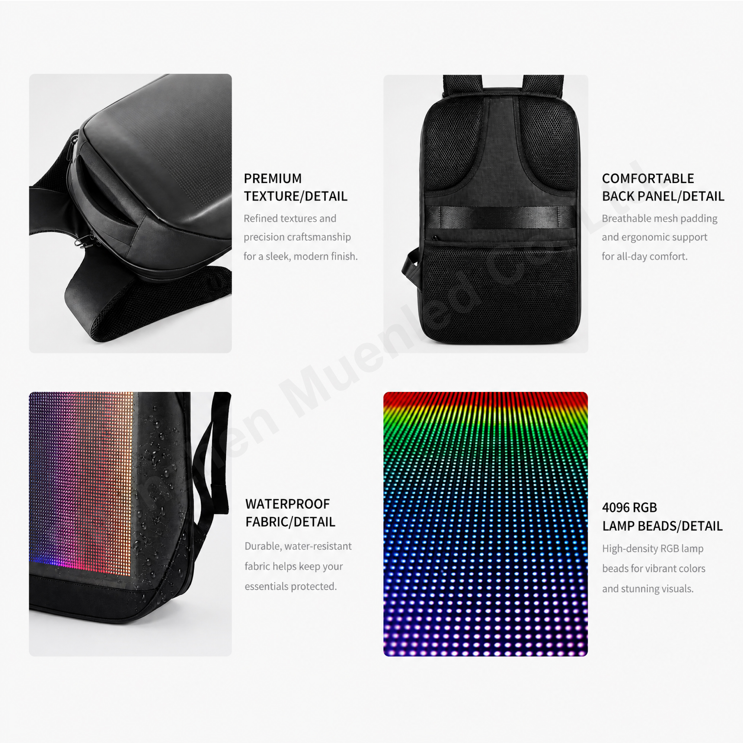 LED Backpack 64x64 T3 Display Waterproof Digital Screen Smart Advertising - 图片 4