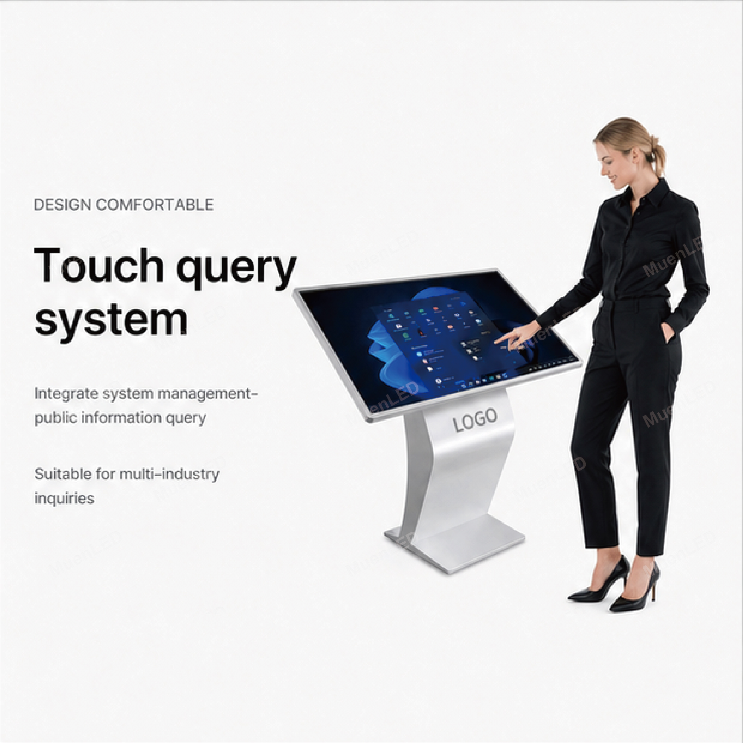 43inch LCD Touch Screen High Quality 1080P Full HD Stand Indoor Touch Screen Digital Signage Touch Screen Monitor - 图片 3