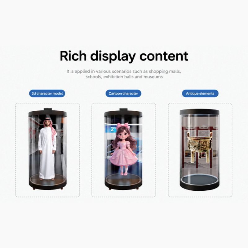 21.5Inch Indoor 3D Cylindrical Holographic LED Advertising Screen Transparent Display - 图片 4