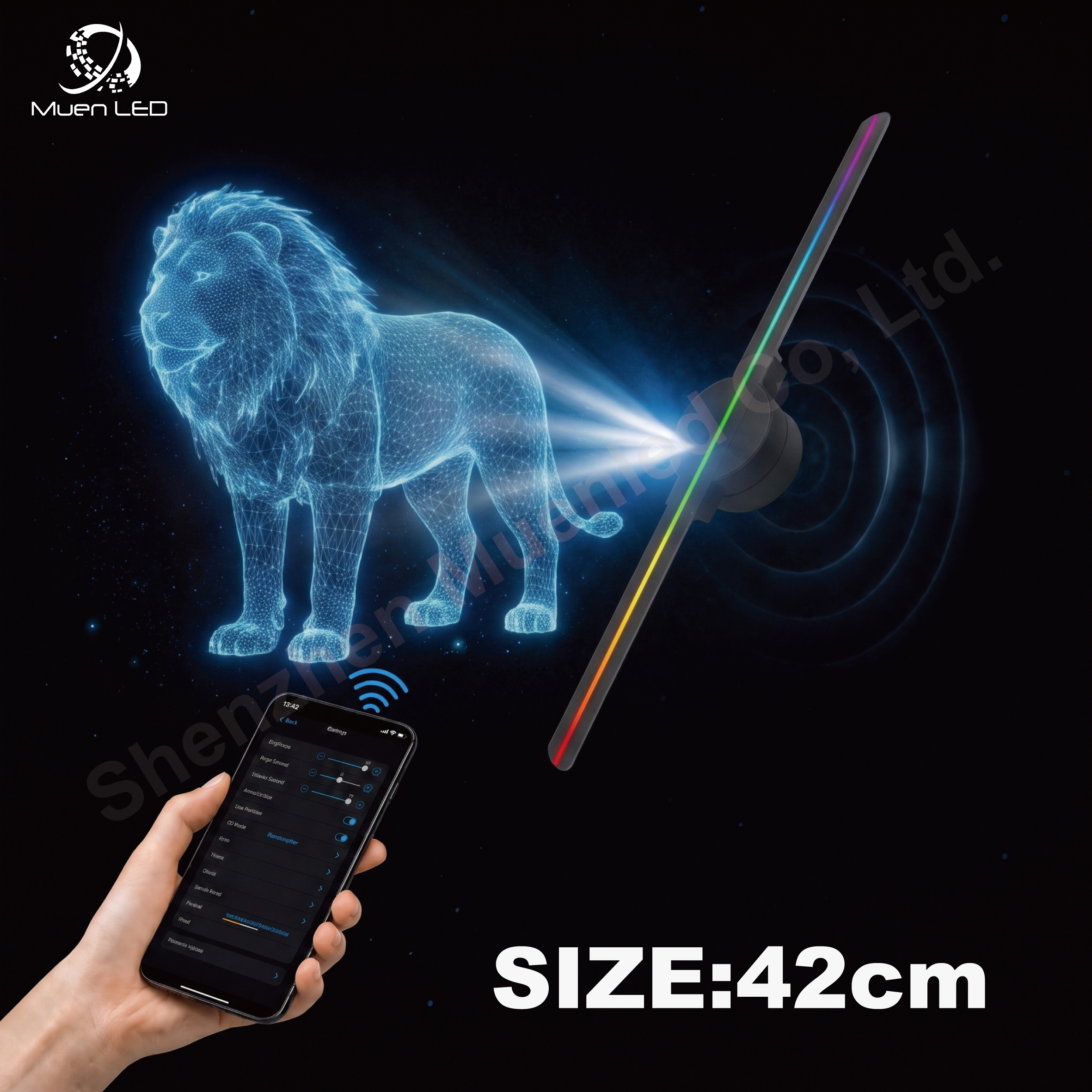 42cm 3d Holographic Fan Screen 384 Lamp Bead Led Advertising Fan Holographic Display