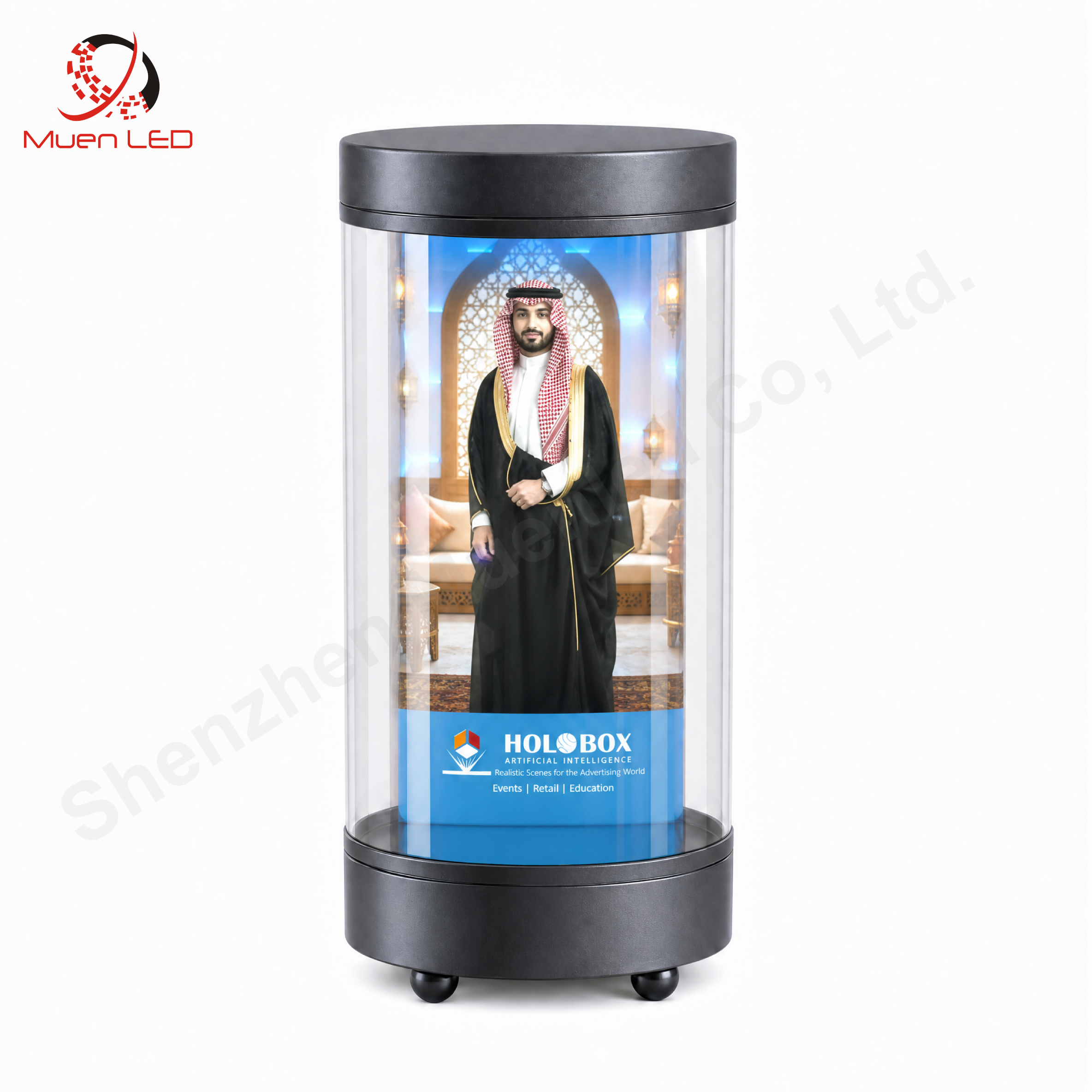 5.5Inch 3D Hologram Cylinder Transparent LED Screen with AI Interaction