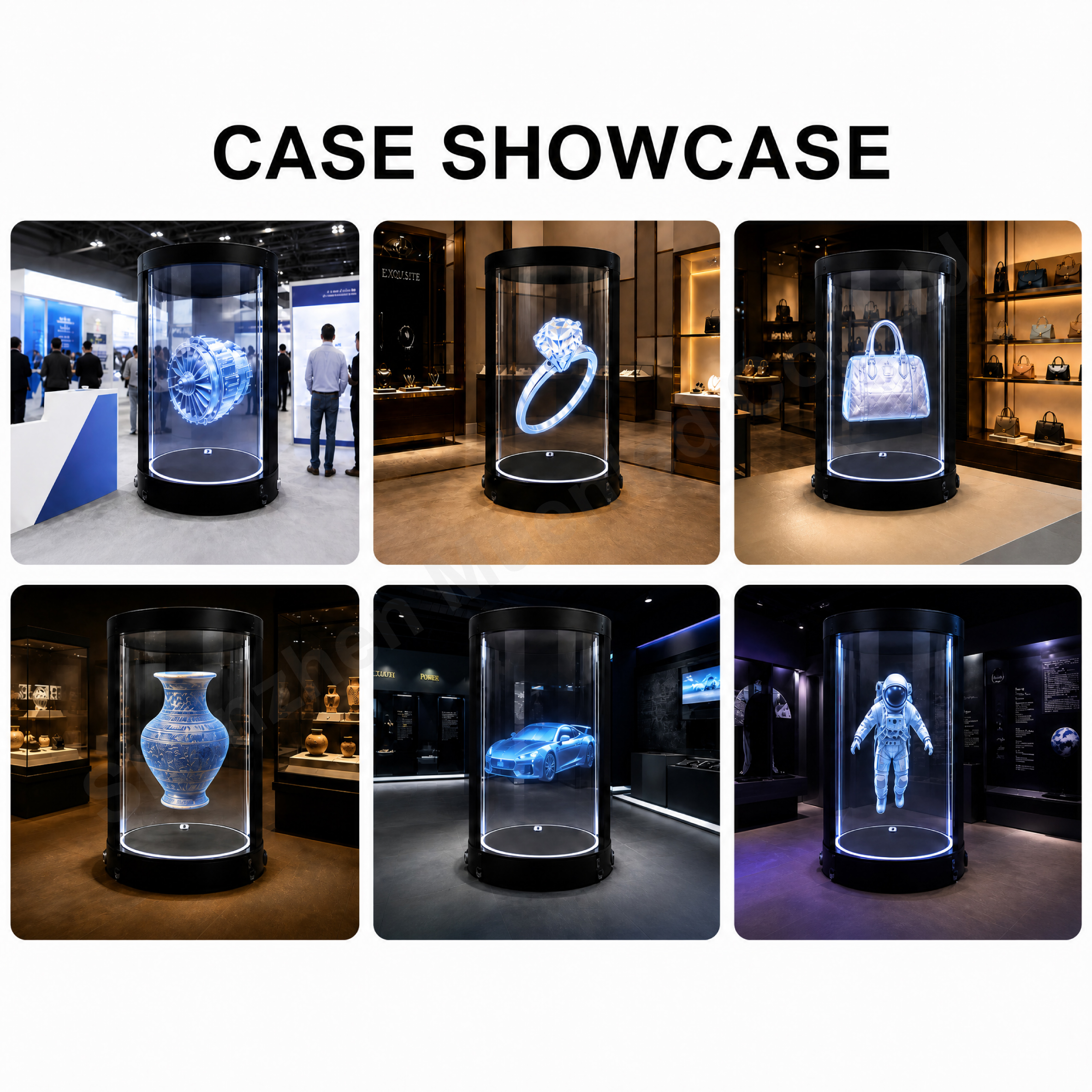 21.5Inch Indoor 3D Cylindrical Holographic LED Advertising Screen Transparent Display - 图片 6