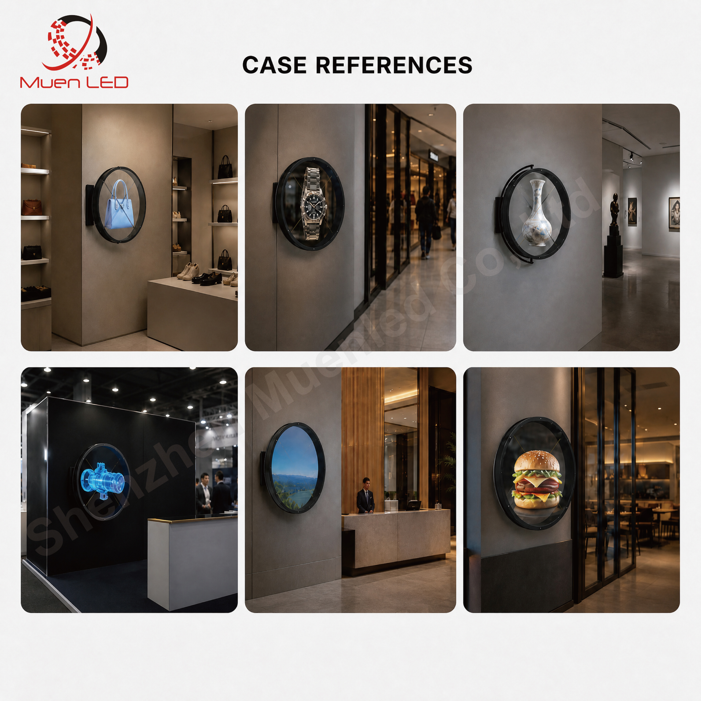 50cm 3d Hologram Fan Light Box Round Double Sided Led Sign Board - 图片 5
