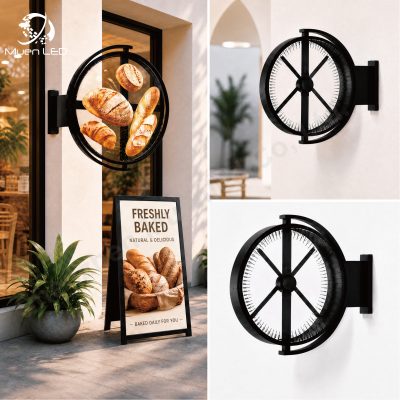 50cm 3d Hologram Fan Light Box Round Double Sided Led Sign Board