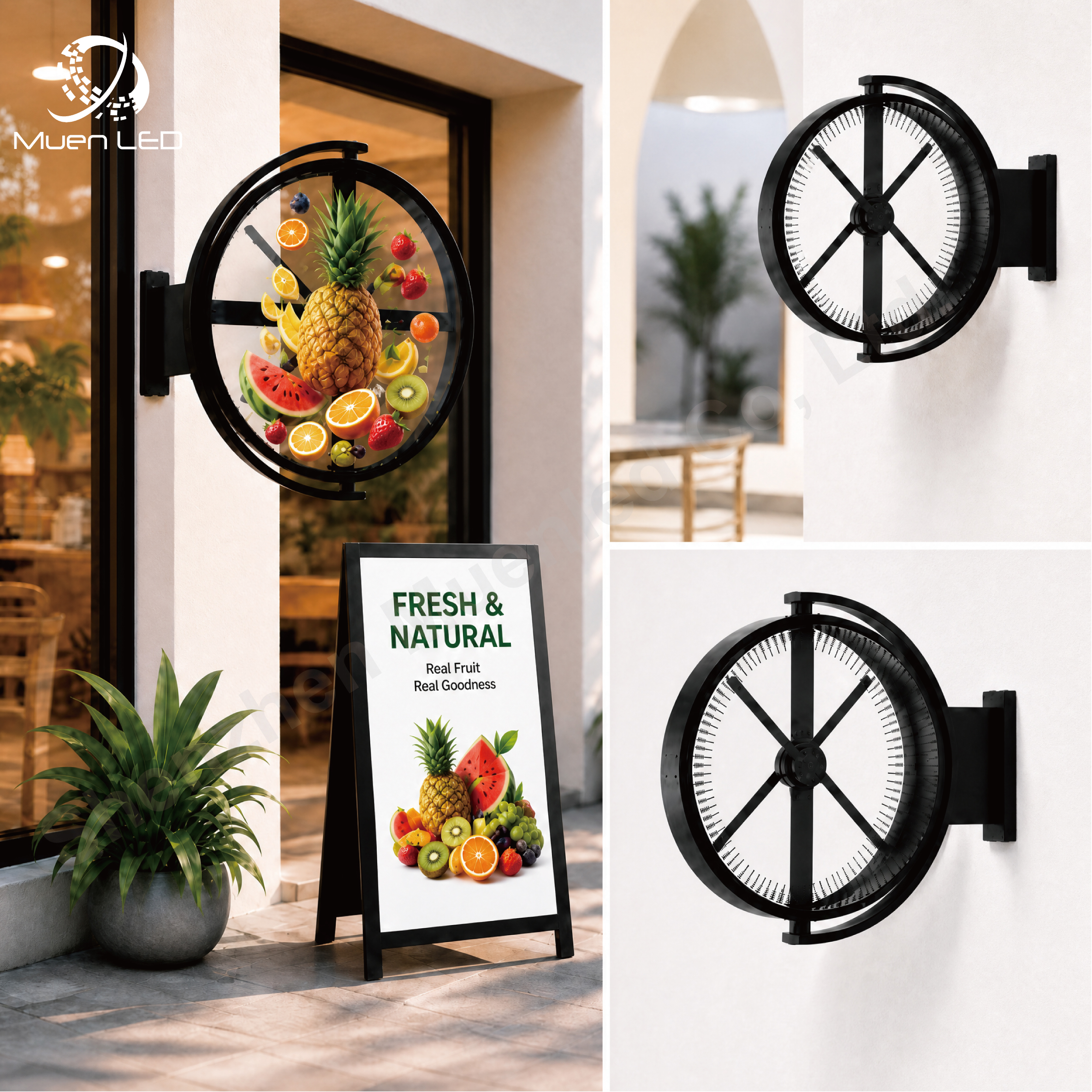 60cm Advertising Light Box Led Display Screen 3d Holographic Fan Double Sided Light Box