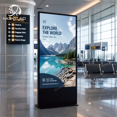 65inch LCD Display Indoor Touch Screen 1080HD Kiosk Totem LCD Display Advertising Floor Standing Elevator Retail Store