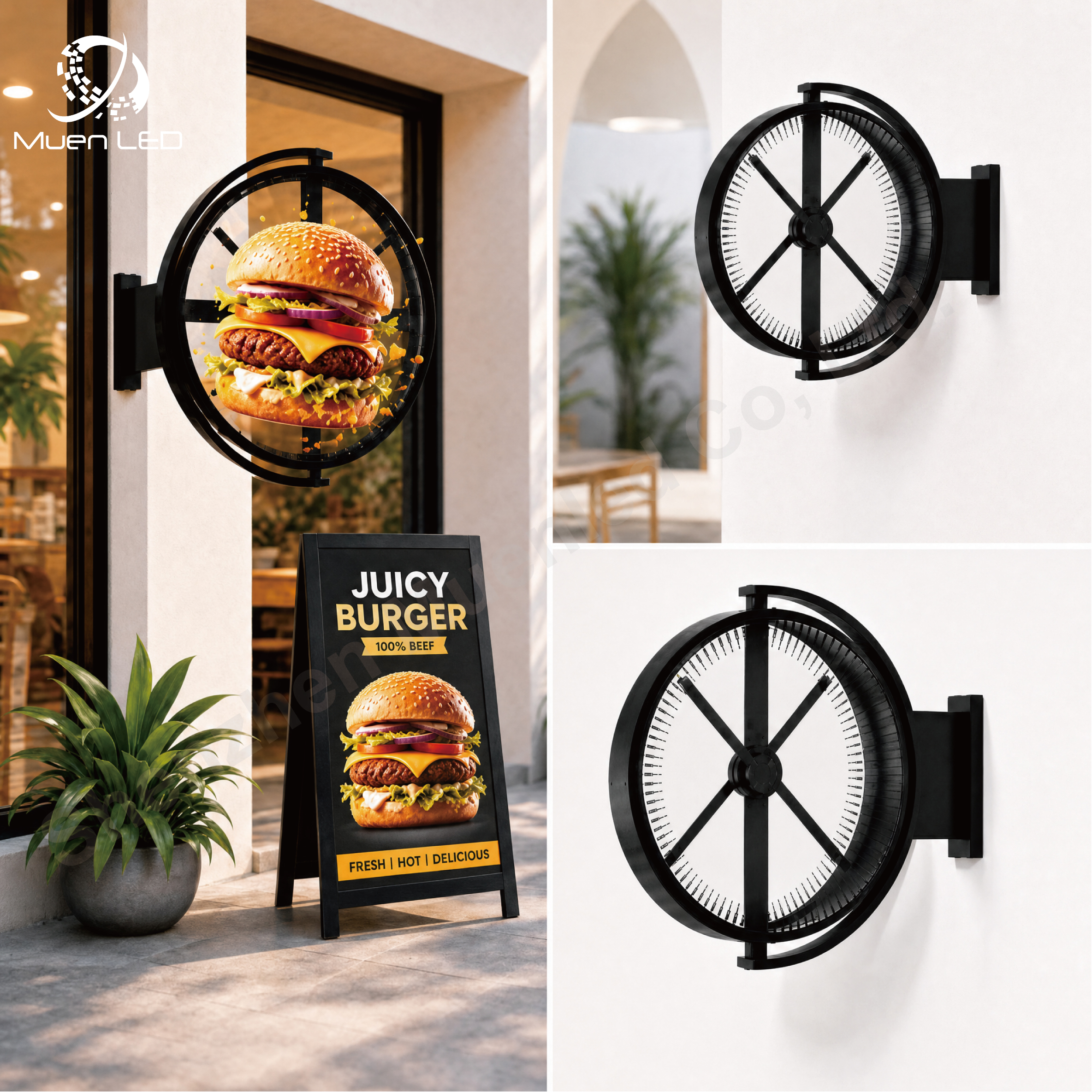 70cm Led Fan 3d Hologram Display Advertising Light Box Double Sided Light Box