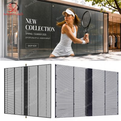 AIT3.125-1000cd Transparent LED Indoor Glass Led Display Screen Video Wall 3840HZ Through Digital Display