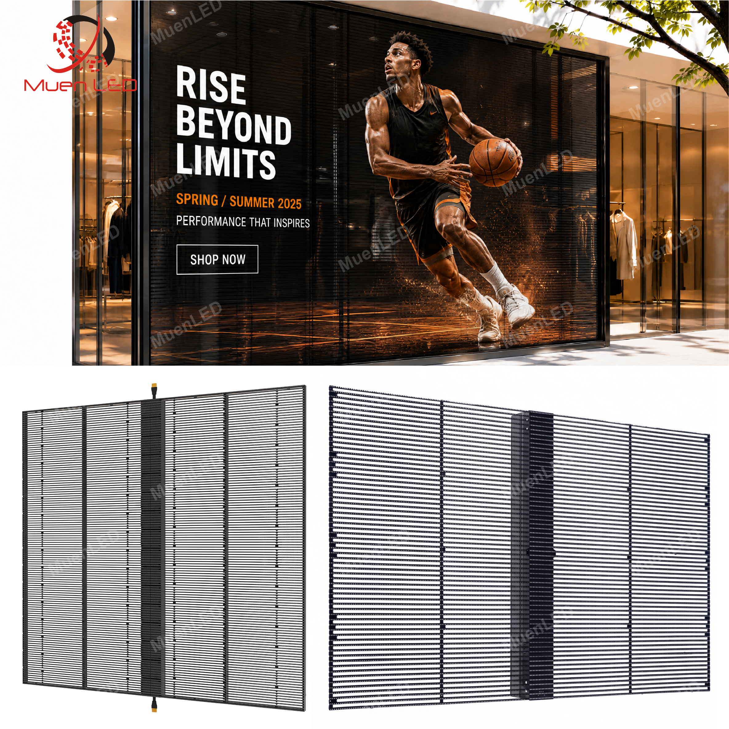 AIT3.125-4500cd High Brightness Transparent LED Video Wall Display Screen
