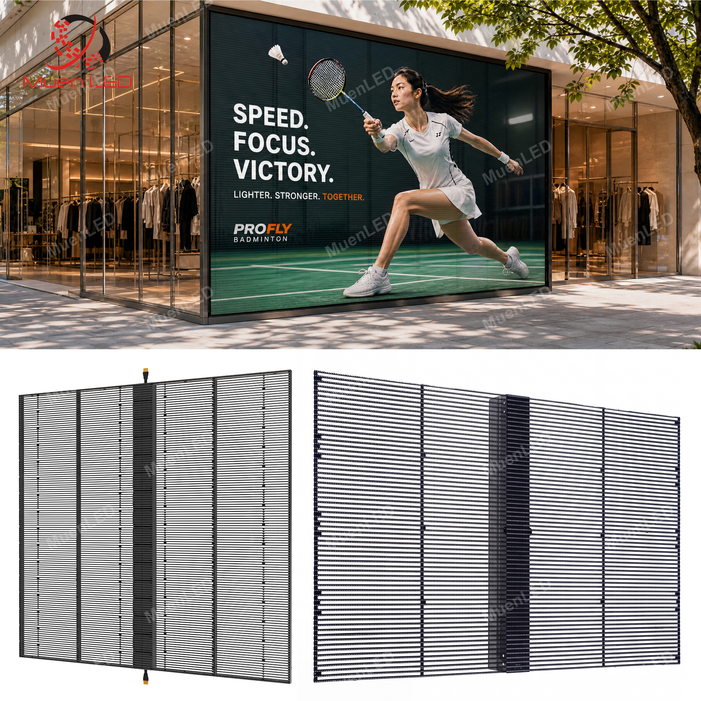 AIT3.9-3.9-1000cd Indoor P3.9 Transparent Led Display LED High Transparency Screen Display