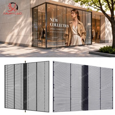 AIT3.9-7.8-5000cd Brightness Indoor Video Transparent Led Screen for Glass Led Film Screen Transparent Led Display