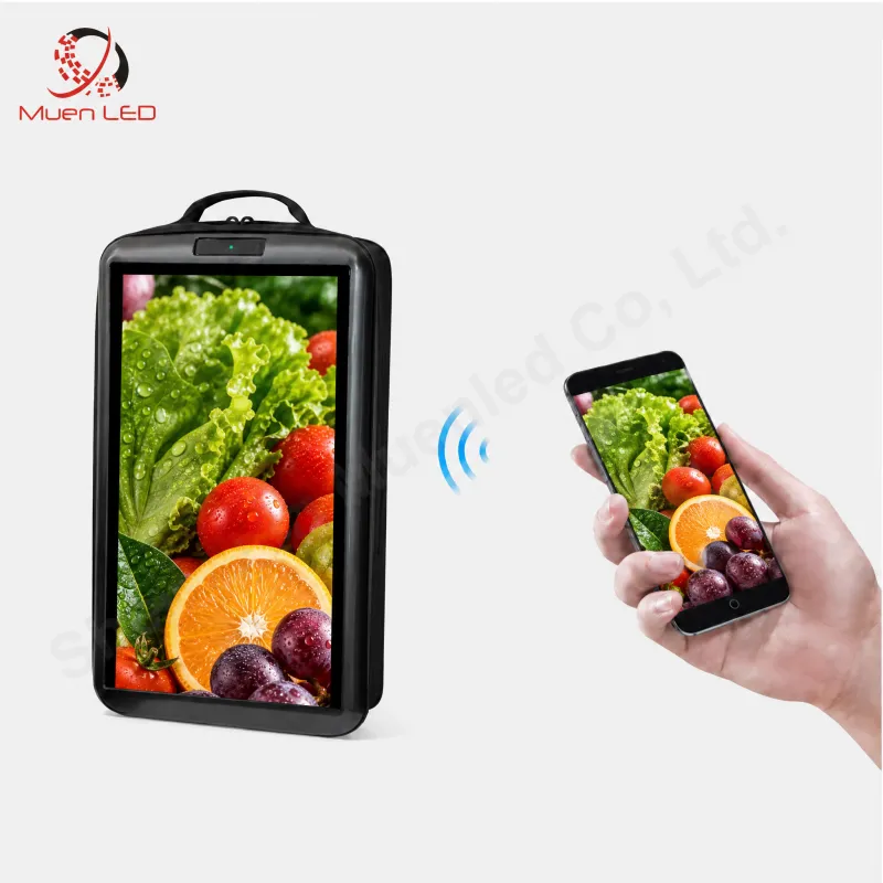 Outdoor Lcd Bag Waterproof App Control Programable 21.5inch with Wifi4+32G Smart Display Backpack