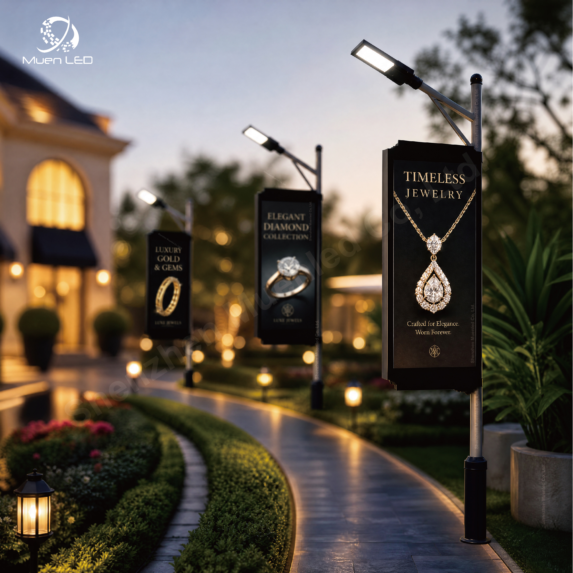 DGC5 Outdoor LED Double Side Iron case Billboard Advertising Road Light Pole LED Screen Waterproof Led Display