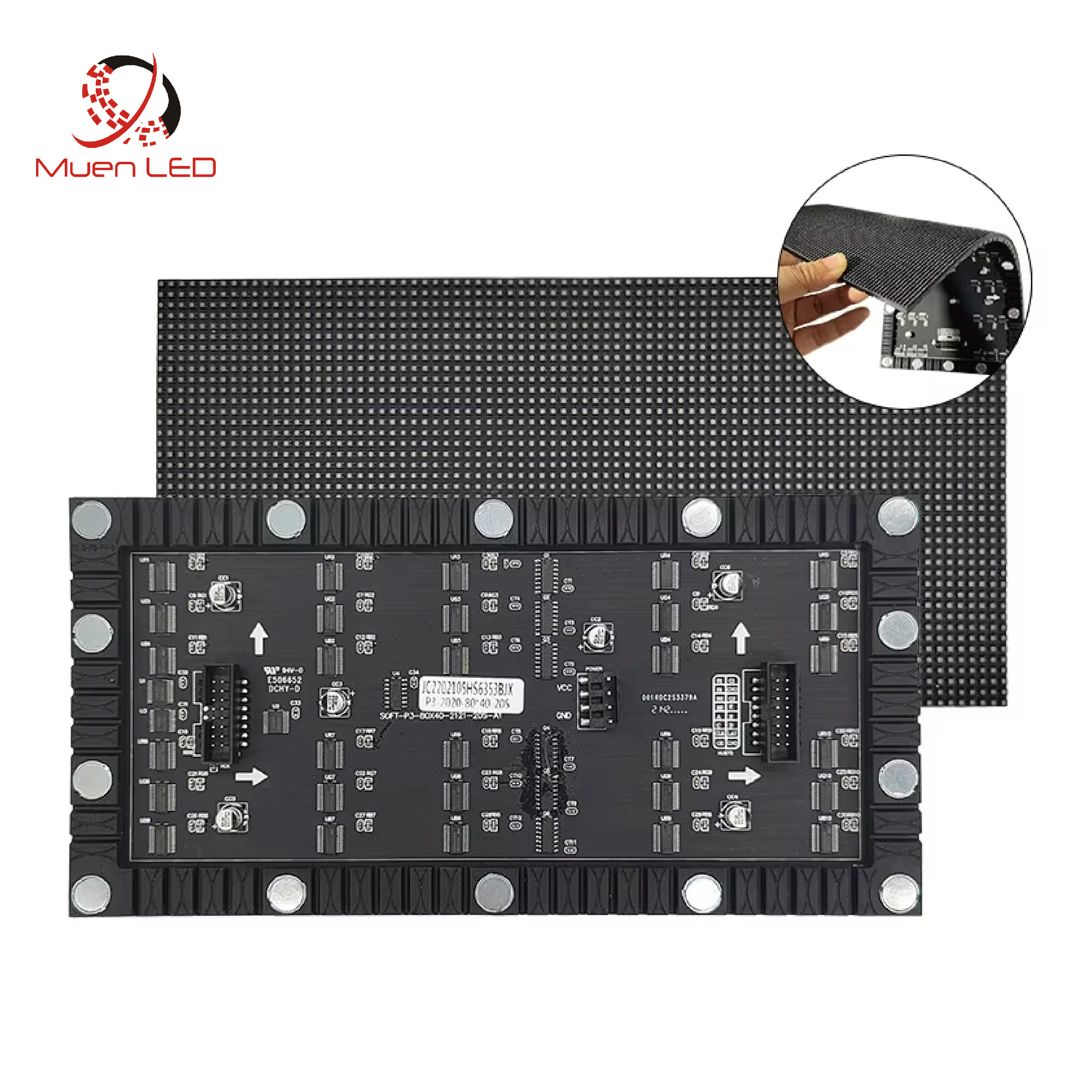 P2.5 Indoor Flexible Full Color LED Modules 320x160mm Brightness 600cd Soft LED Display Panel
