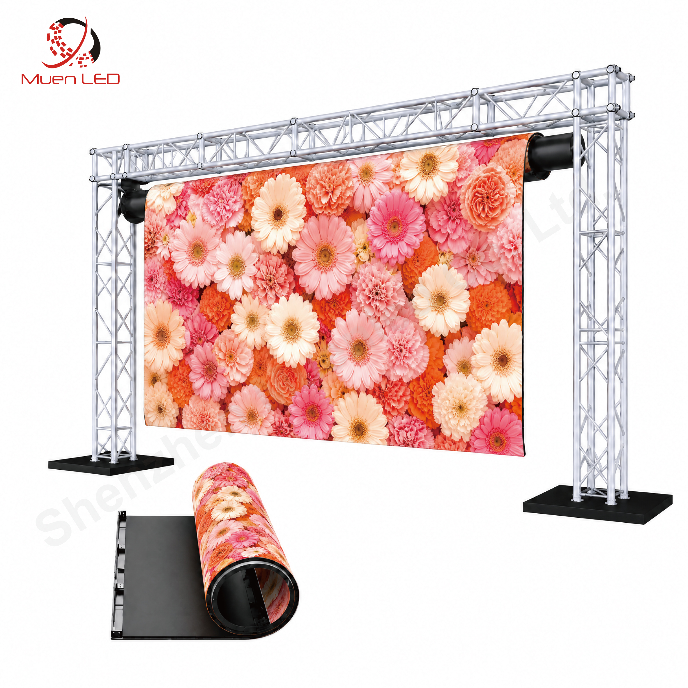 JL1.95 Indoor LED Full Color Roll up Led Display Flexible Led Video Wall for Exhibition Hall
