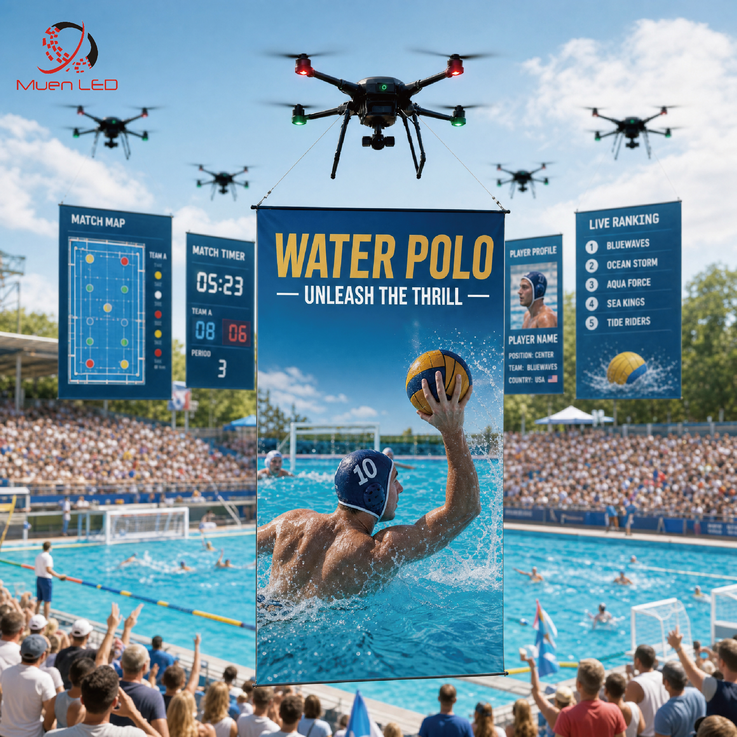 P15 Led Display High Visibility Outdoor Waterproof Led Screen Sky Flying Carpet Screen for Advertising Display
