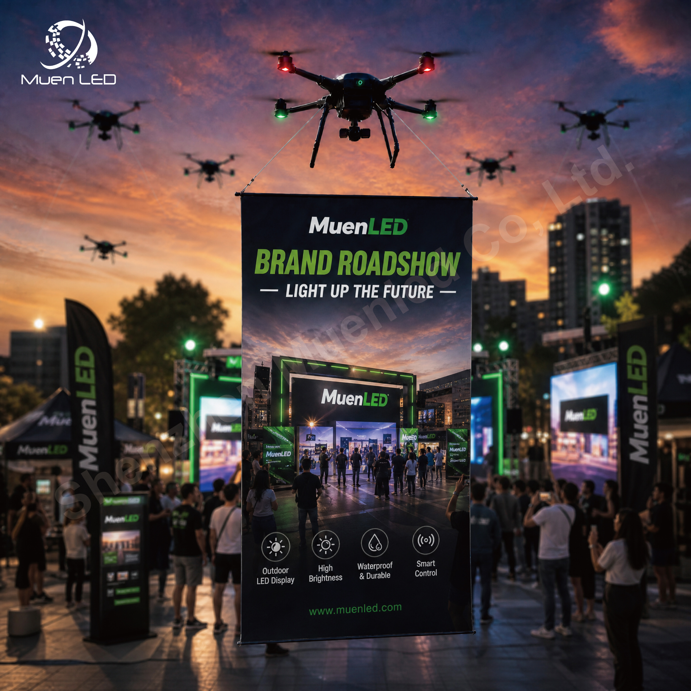 P25 Led Display Flying Carpet Screen 1x3m Outdoor IP65 Waterproof Flexible for Advertising