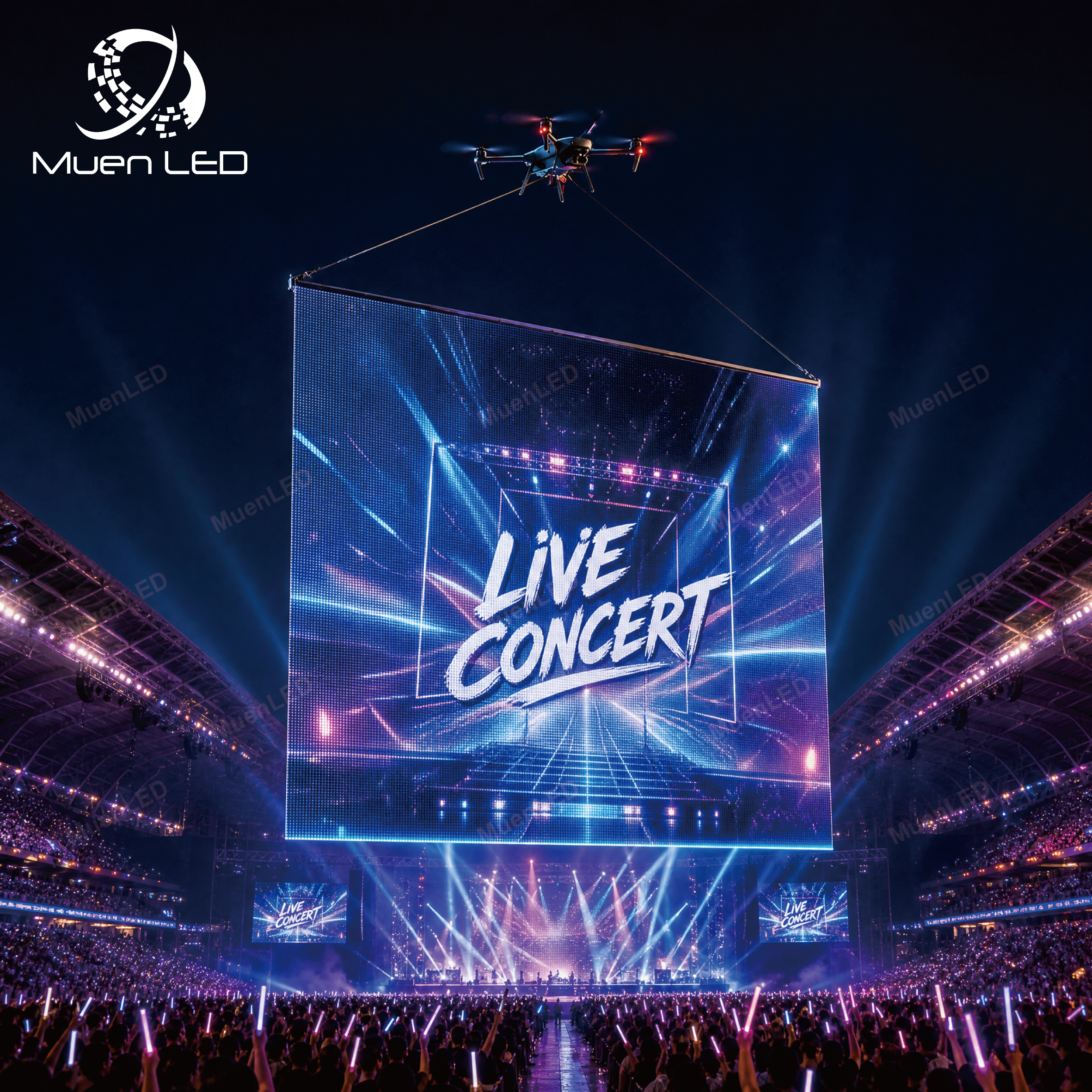 P25 Flying Led Display Screen Flexible Led Outdoor Display 2x6m Magic Carpet Led Display