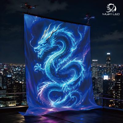 P25 oOutdoor LED Display Sky Flying Screen Flexible LED Flying Carpet Display Screen