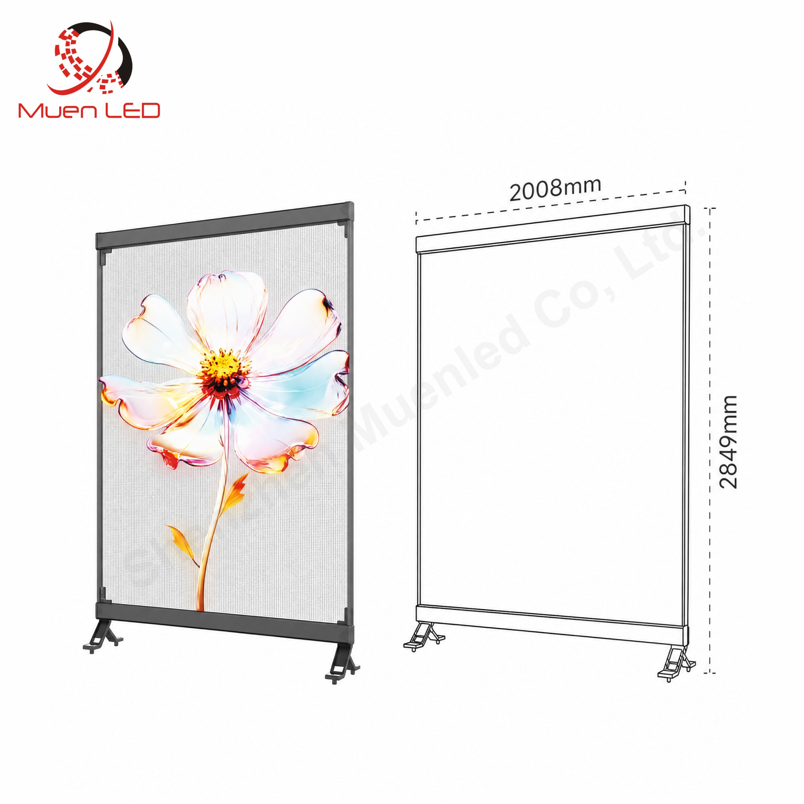 P3.91 Indoor Led Advertisement Panel 2008x2849mm Holographic Invisible Screen Display for Advertising