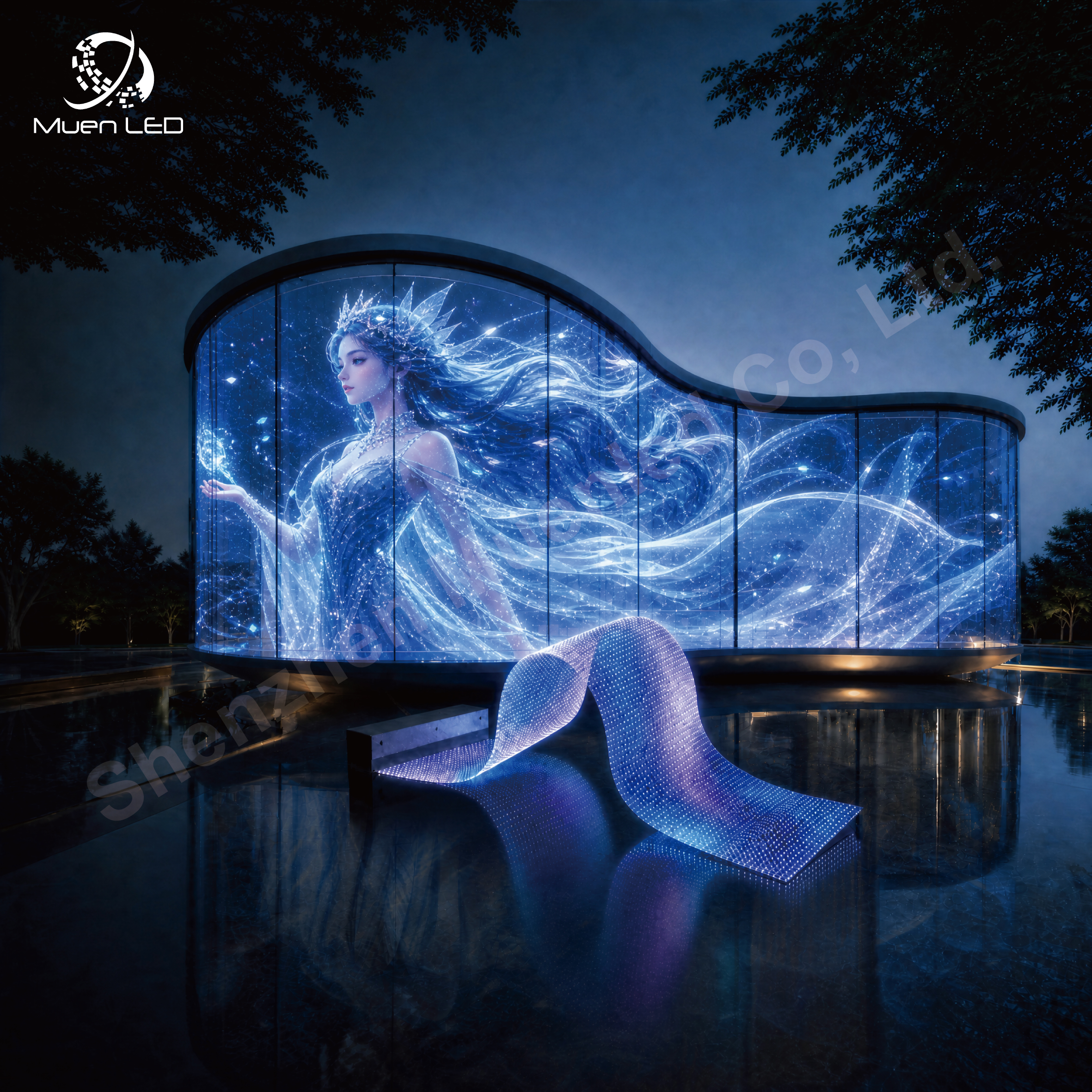 JM6 Indoor Thin LED Display P6 Transparent Crystal Screen Flexible Advertising LED Screen