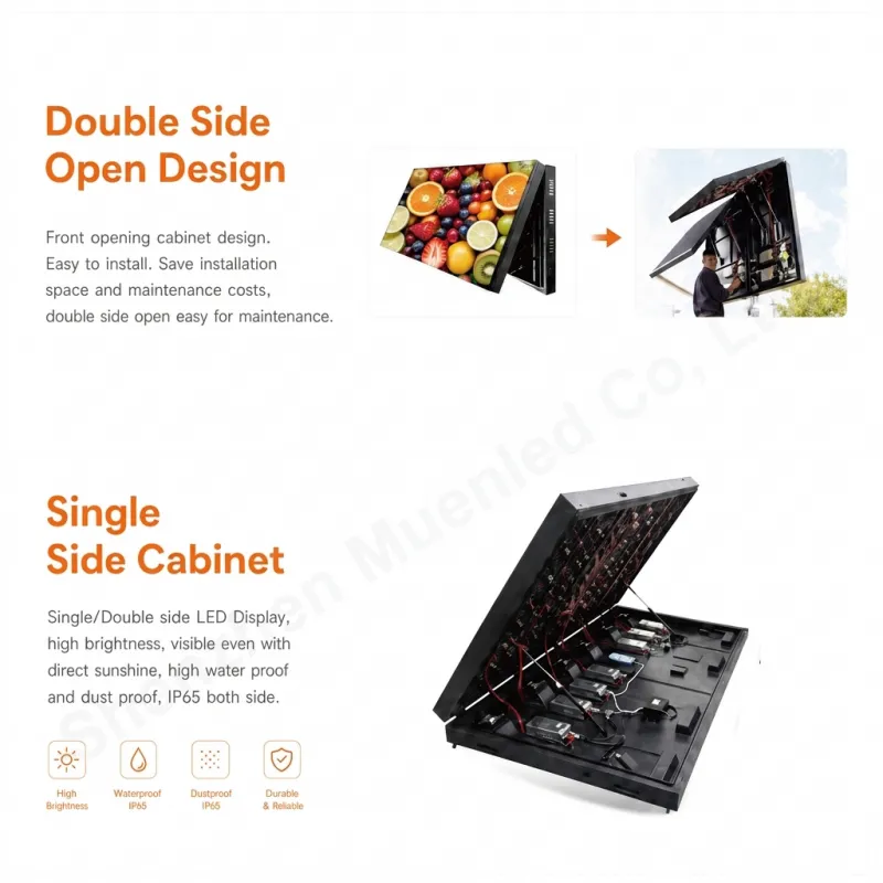AF8 Outdoor High Brightness Waterproof Advertising Flip up Front Open LED Display Screen P8 Outdoor LED Billboard Screen - 图片 2