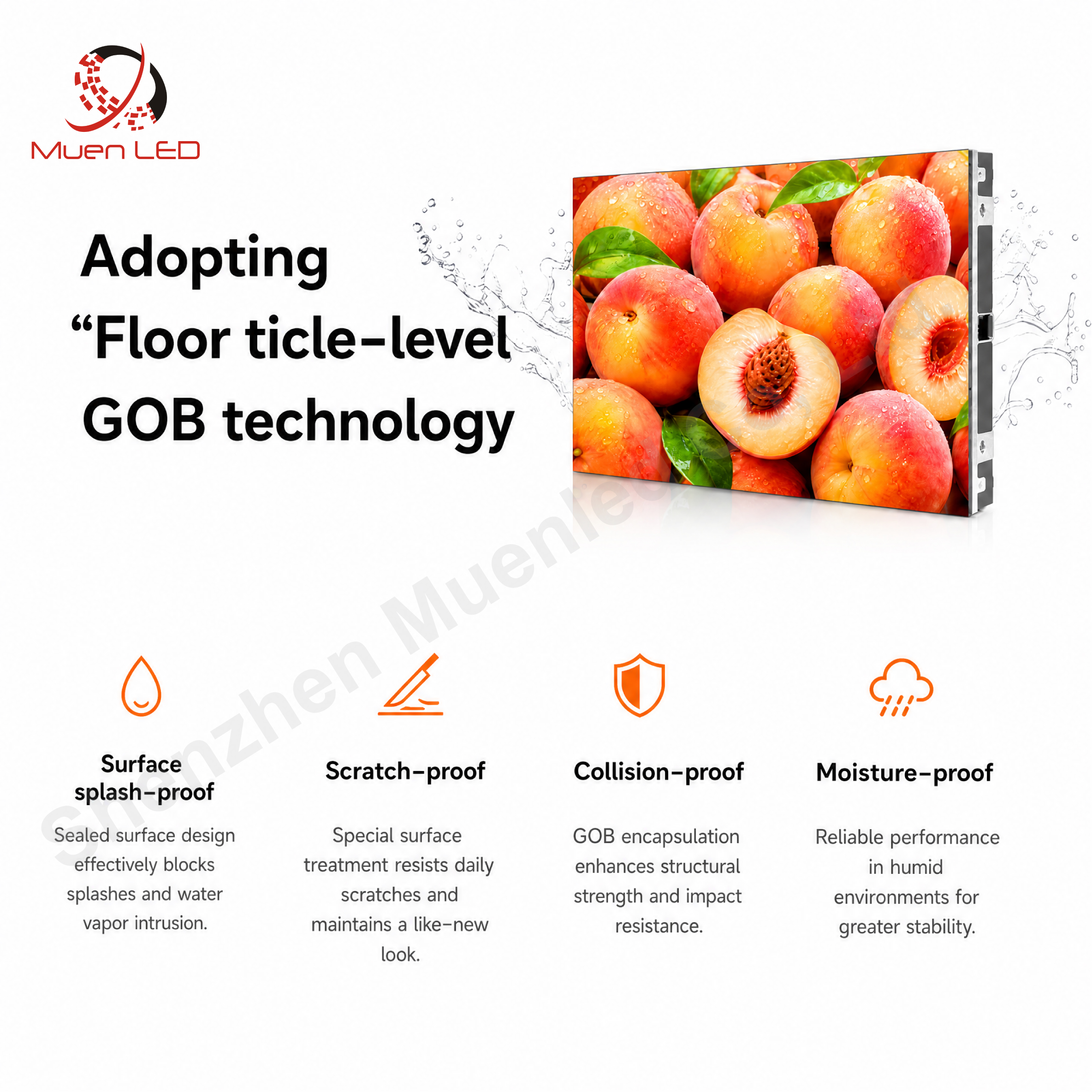 AIAF-GOB1.53 Indoor LED Display 640x480x44mm P1.53 7680Hz GOB IP43 - 图片 2