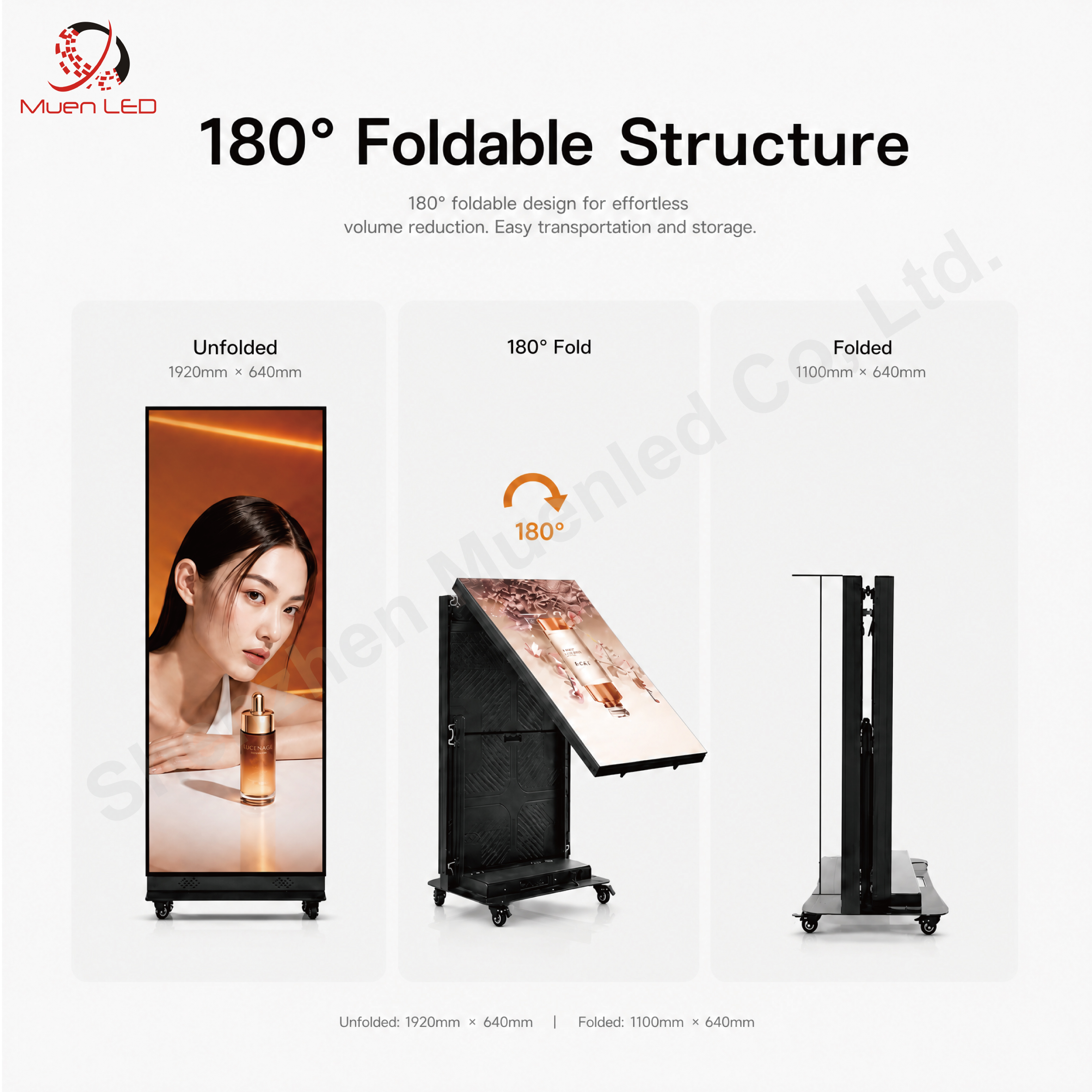 DHB1.86-GOB-A Indoor Folding LED Poster 960x1920mm P1.86 GOB - 图片 2