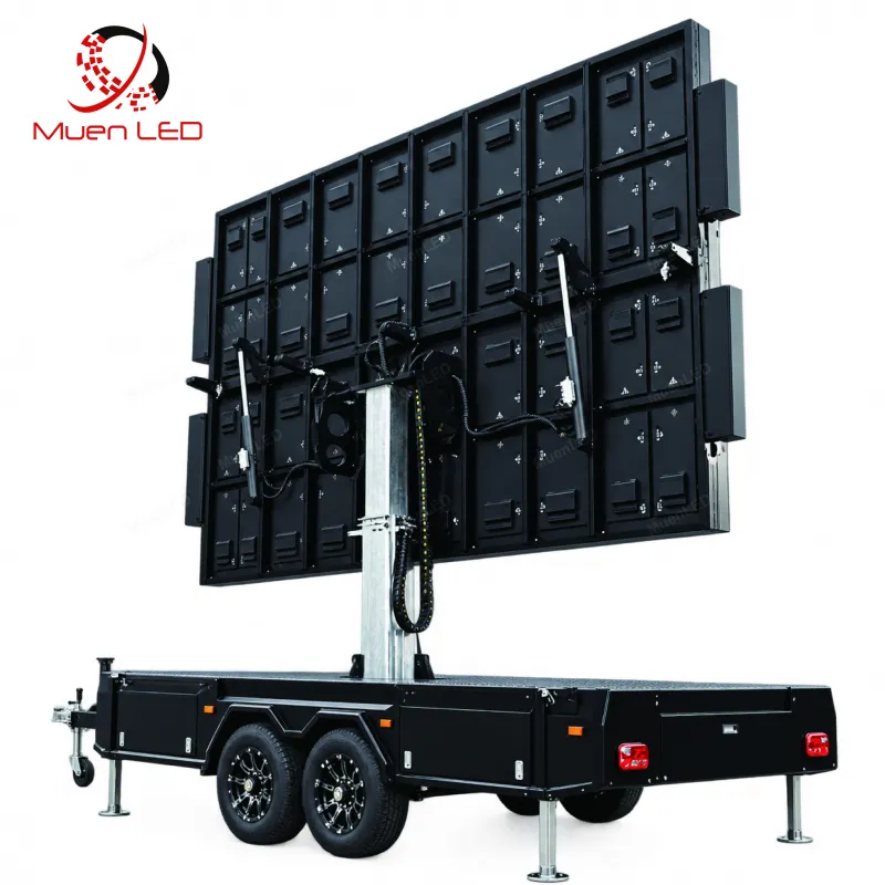 5760x3840 Lifting Folding Panel Video Wall Outdoor Movable Led Trailer Advertising Screen - 图片 2