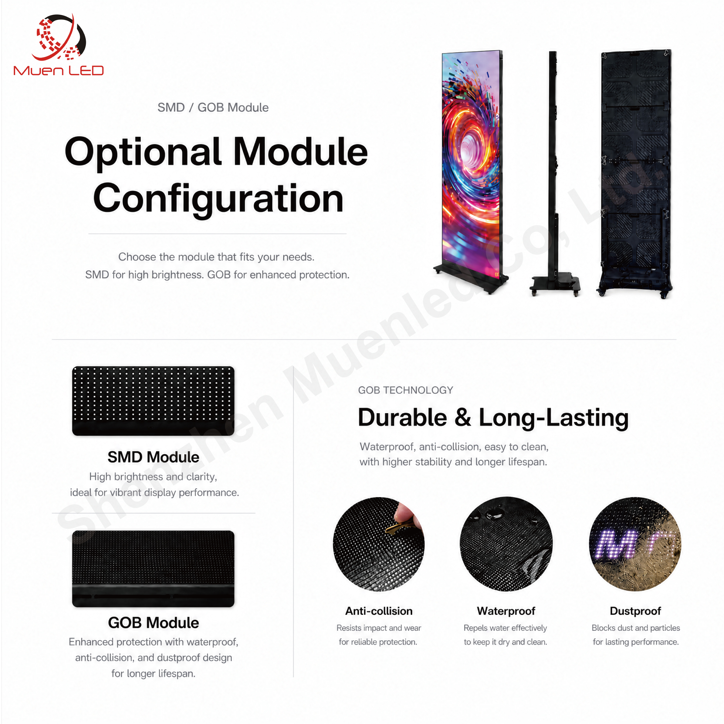 DHB1.86-GOB-A Indoor Folding LED Poster 960x1920mm P1.86 GOB - 图片 3