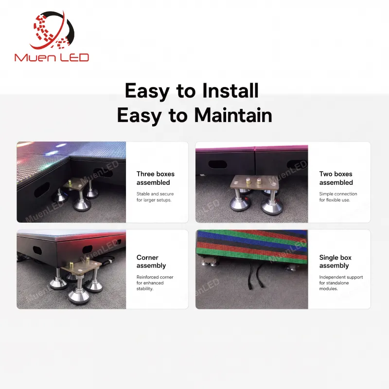 DZID2.976 Interactive Indoor LED Floor Tile Screen 500x500x65mm P2.976 IP43 - 图片 4