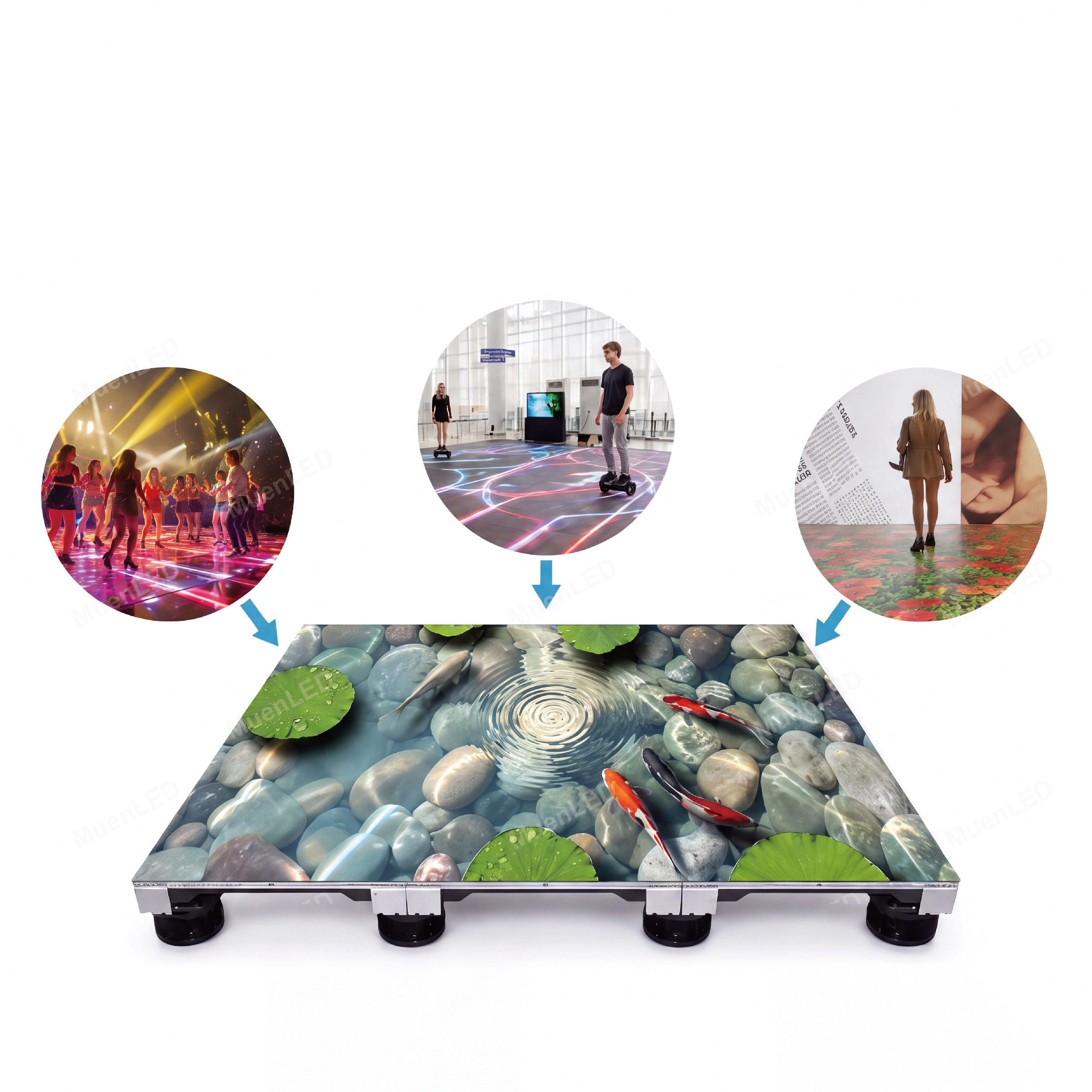 DZIC2.5 Indoor LED Floor Tile Screen 500x1000x65mm P2.5 IP43 - 图片 5