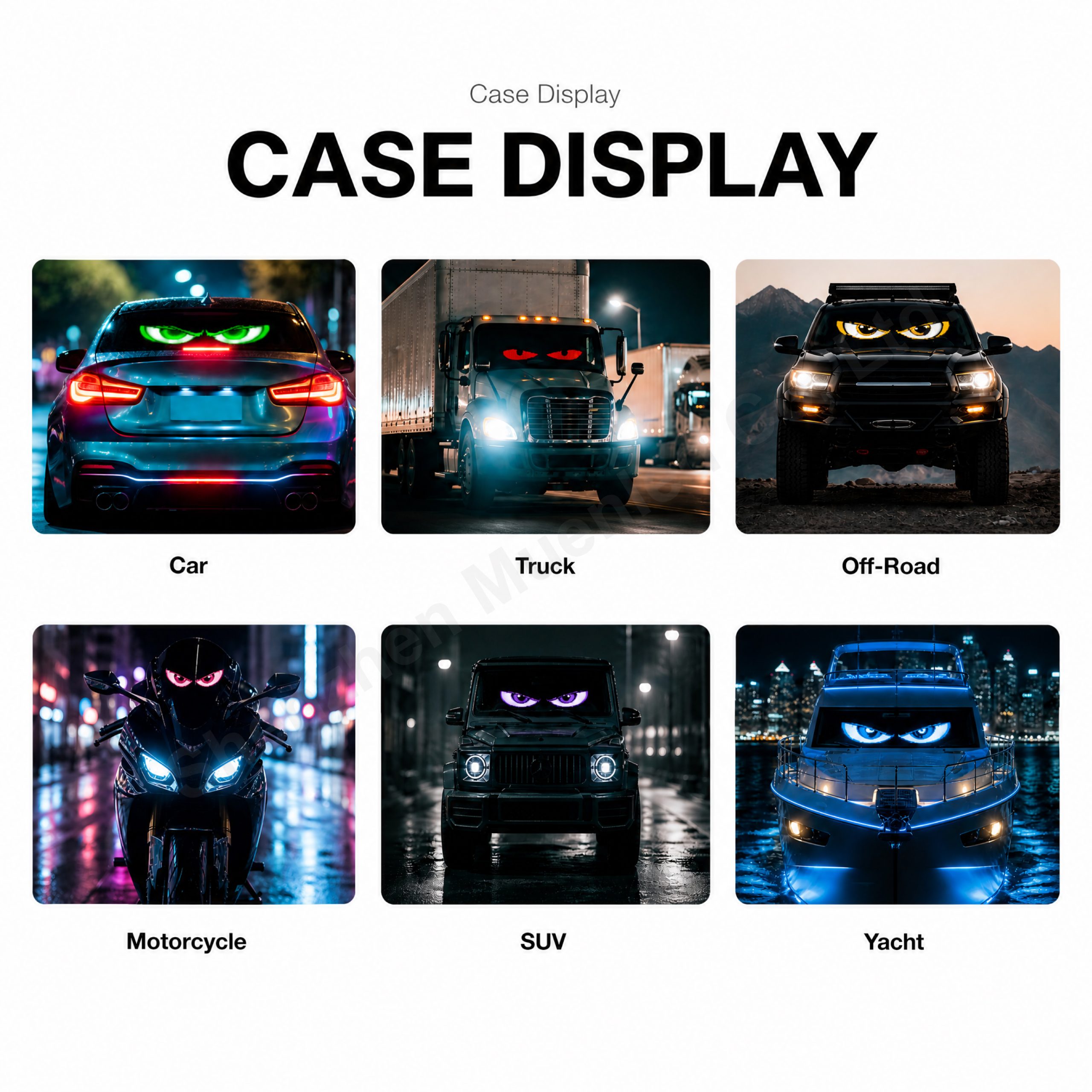 Flexible LED Soft Screen Eye of the Devil Bluetooth Car LED Smart Sticker IP65 Waterproof LED Display - 图片 6
