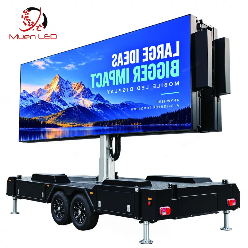5760x3840 Lifting Folding Panel Video Wall Outdoor Movable Led Trailer Advertising Screen