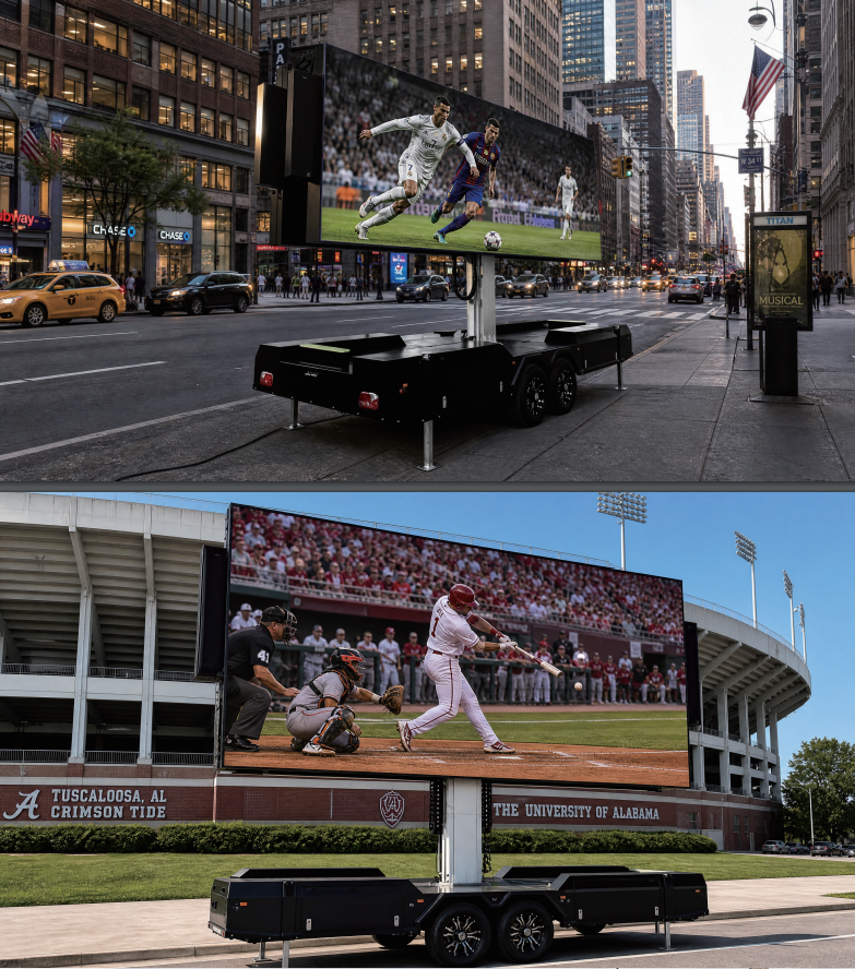 5760x3840 Lifting Folding Panel Video Wall Outdoor Movable Led Trailer Advertising Screen - 图片 5