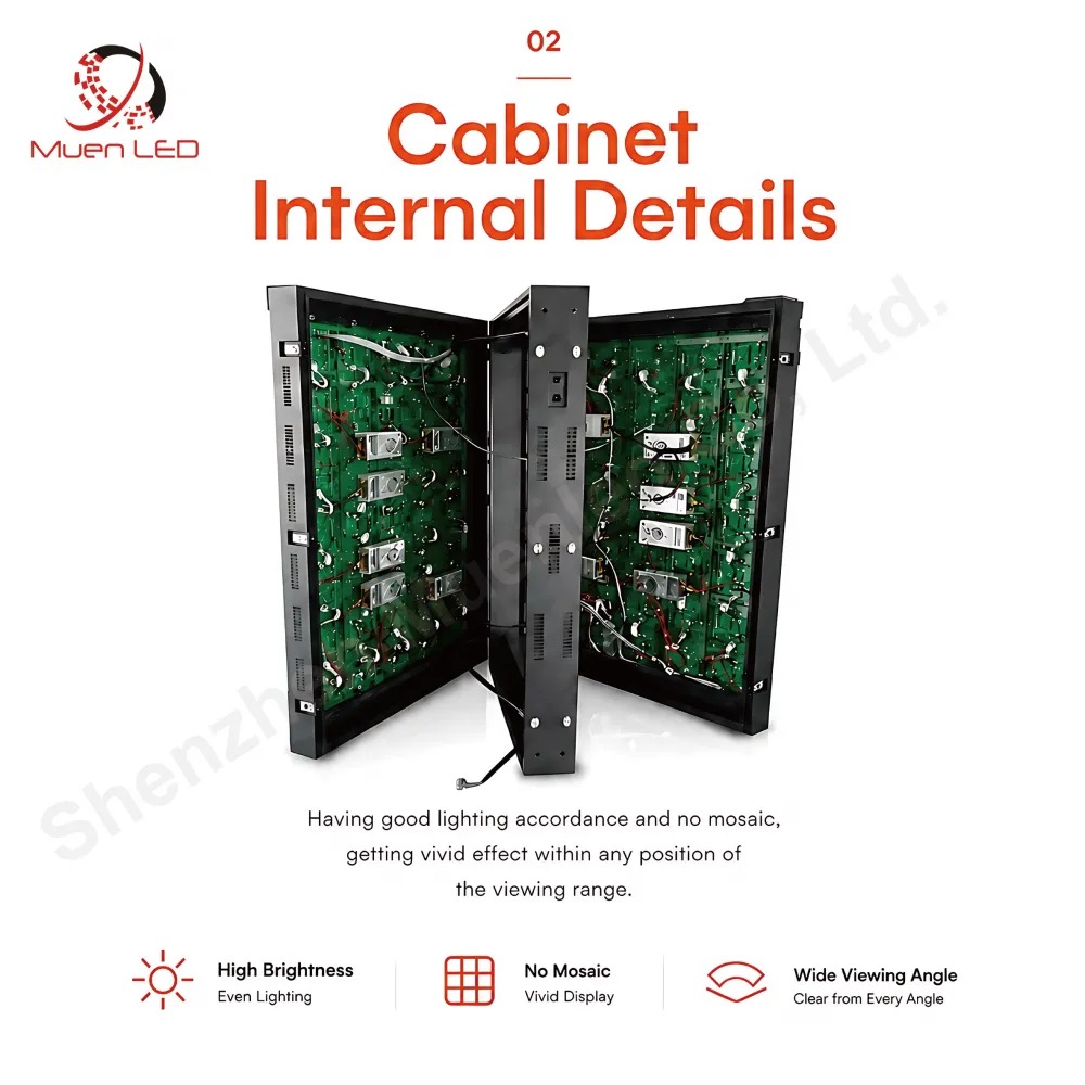 AFA4-1920mm Outdoor Front-Opening LED Light Box 1920x960x150mm P4 IP65 Front Maintenance - 图片 3