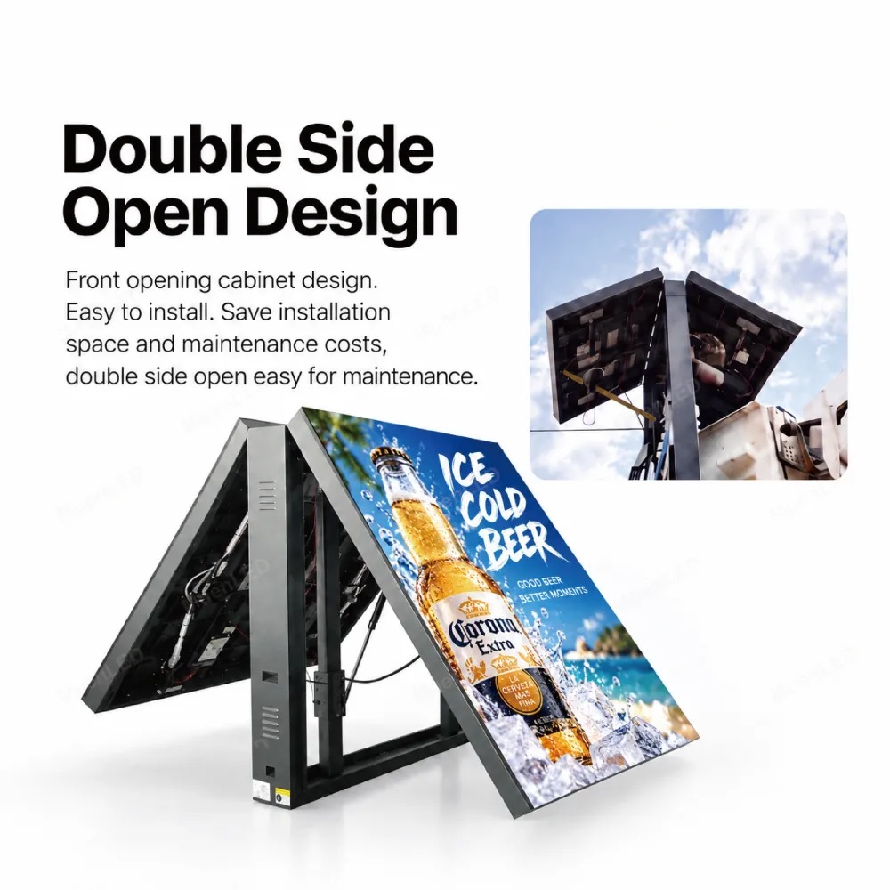 AFB10-1920mm Outdoor Front-Opening LED Light Box 1920x960x310mm P10 IP65 Front Maintenance - 图片 3