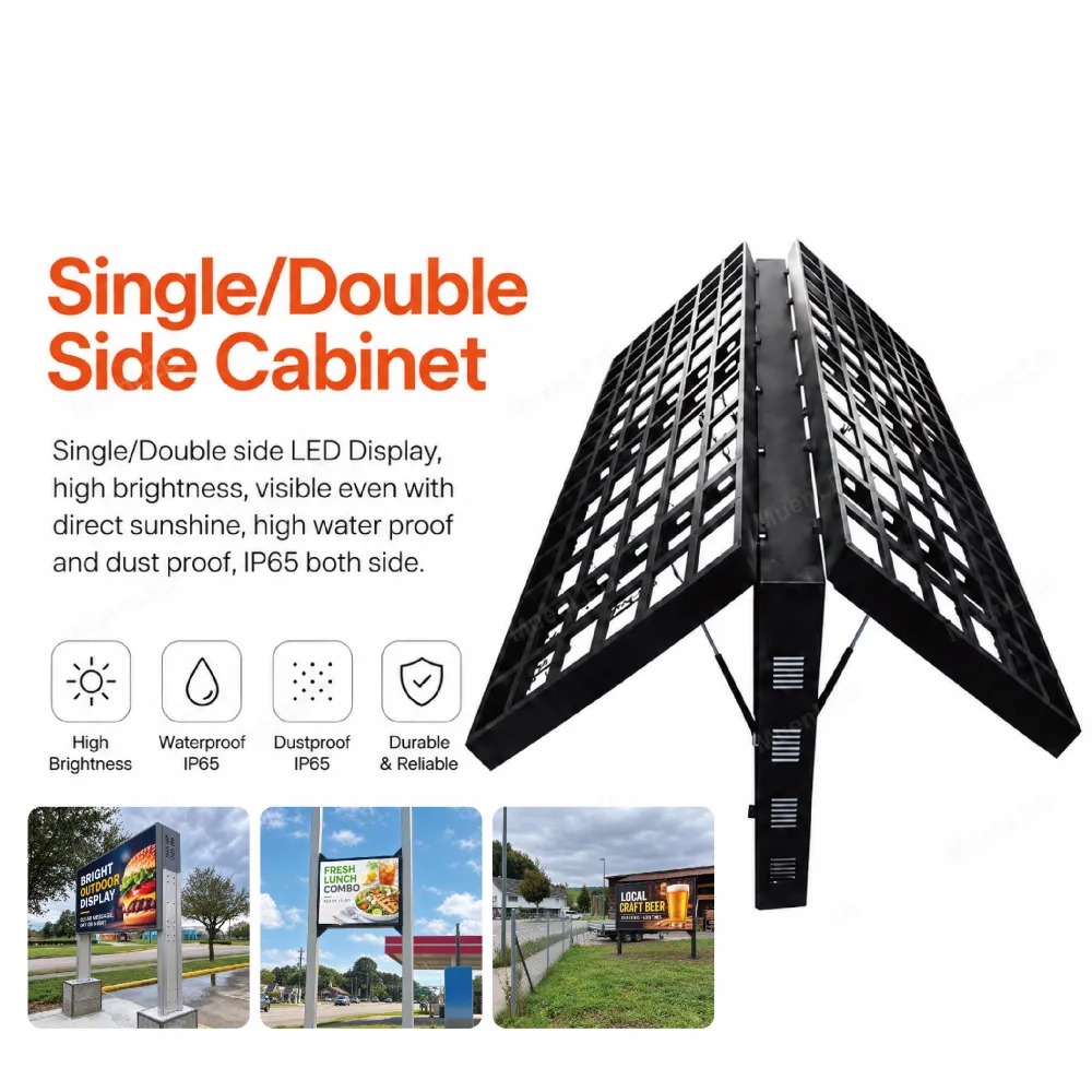 AFB10-1920mm Outdoor Front-Opening LED Light Box 1920x960x310mm P10 IP65 Front Maintenance - 图片 4