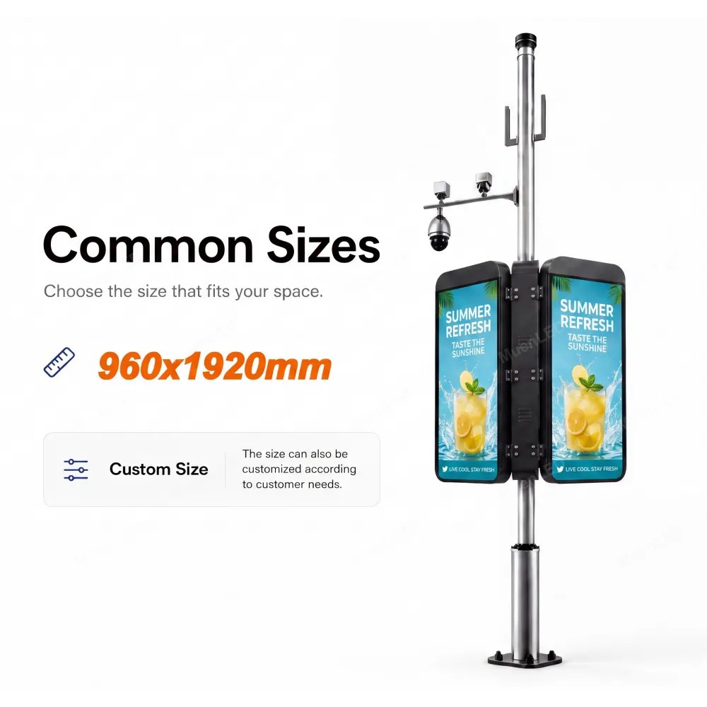 DGA2.5 Double-Sided Outdoor LED Pole Screen 960x1920mm P2.5 1920Hz IP65 Iron Cabinet detail 2
