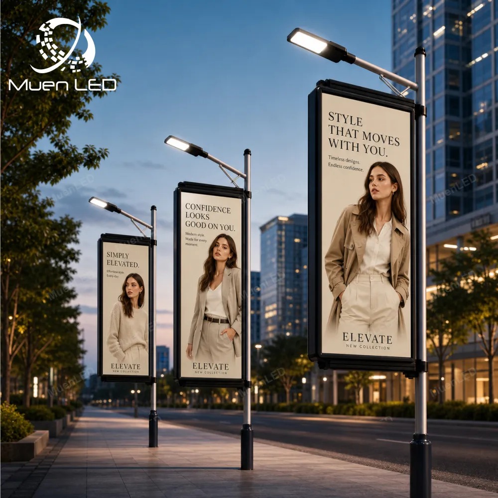 DGA2.5 Single-Sided Outdoor LED Pole Screen 960x1920mm P2.5 1920Hz IP65 Aluminum Cabinet