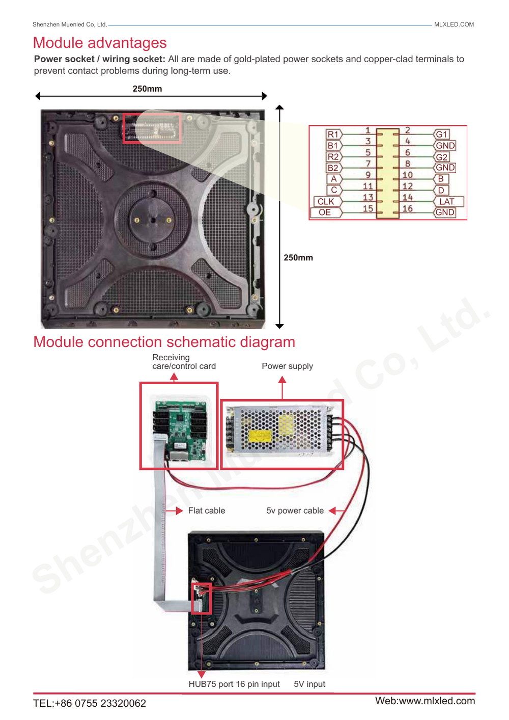 MZ-0-P3.91-250X250mm-16S-M-3840HZ-bevel edge LED display specification sheet 3